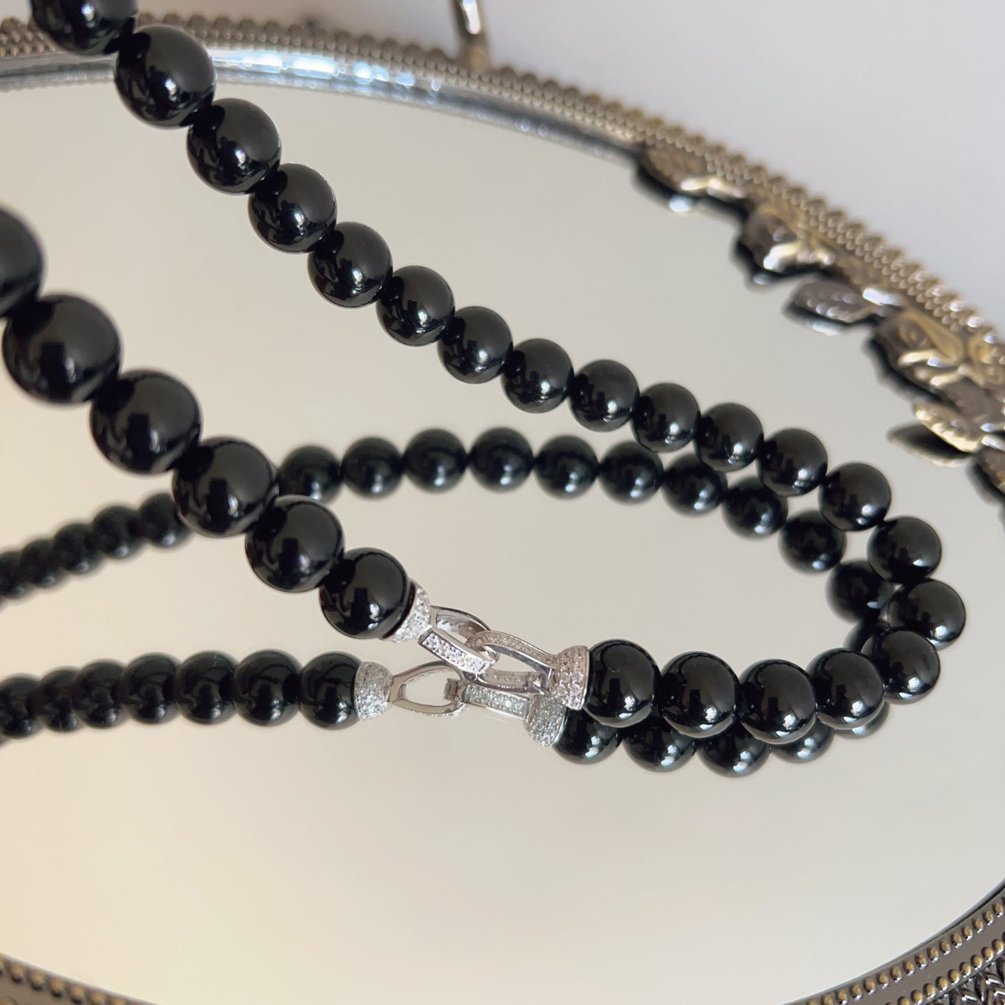 10Mm Top Grade Black Tourmaline Necklace | Handmade Reiki Healing Crystal Jewelry For Root Chakra | Remove Negativity