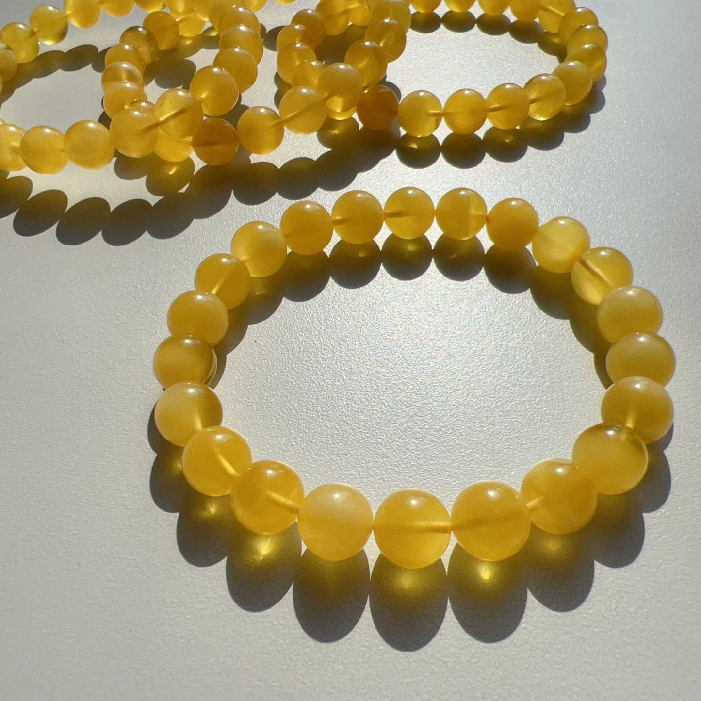 8.6Mm Beautiful Genuine Amber Bracelet | Lucky Stone Of Aries Gemini Leo Virgo | One Of A Kind Jewelry