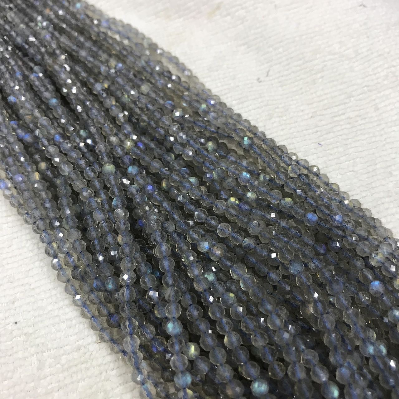 4Mm Faceted Rainbow Flash Labradorite Bead Strands Diy Jewelry Project