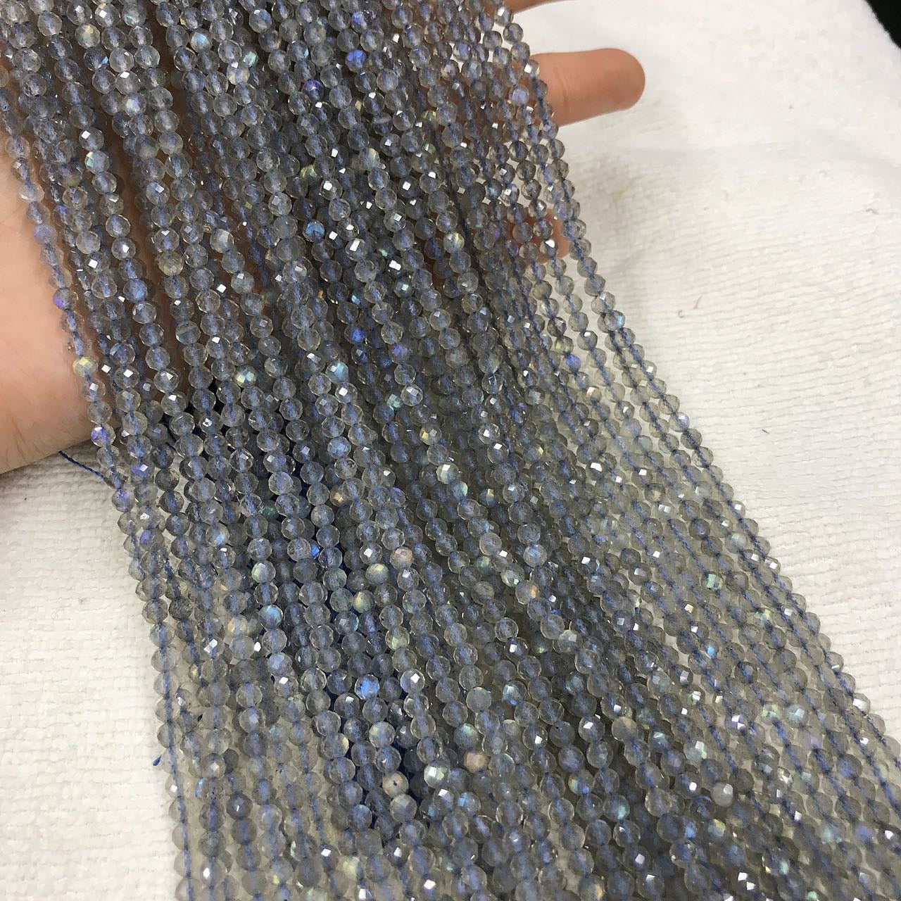4Mm Faceted Rainbow Flash Labradorite Bead Strands Diy Jewelry Project