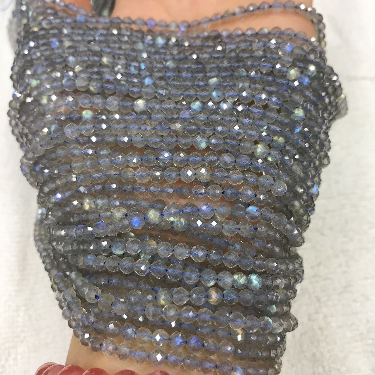 4Mm Faceted Rainbow Flash Labradorite Bead Strands Diy Jewelry Project