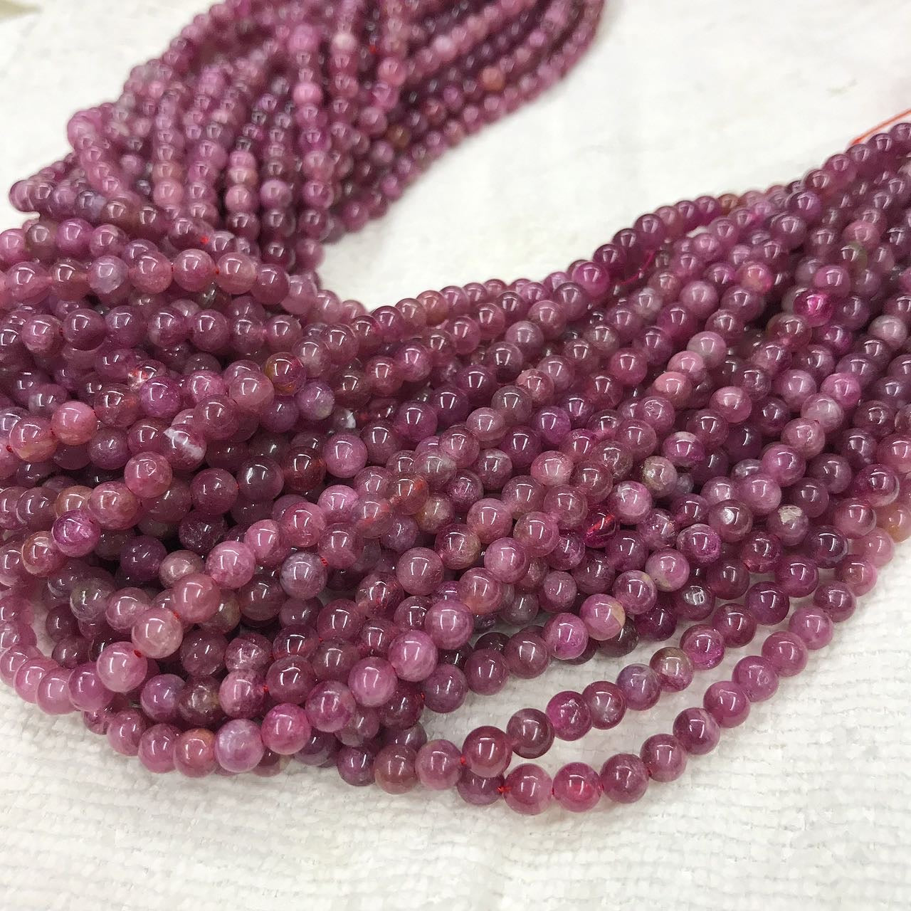5Mm Natural Pink Tourmaline Round Bead Strands Diy Jewelry Project