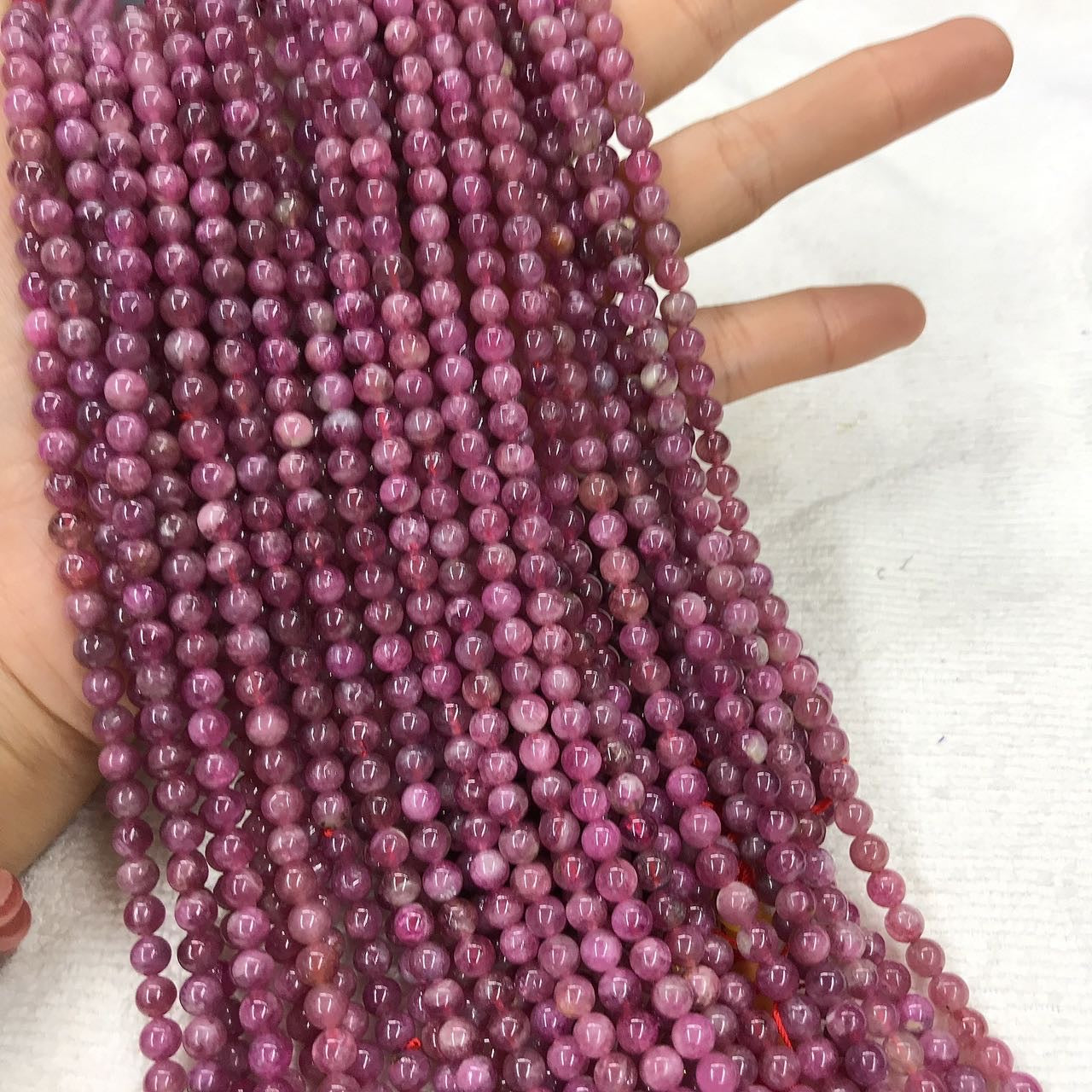 5Mm Natural Pink Tourmaline Round Bead Strands Diy Jewelry Project