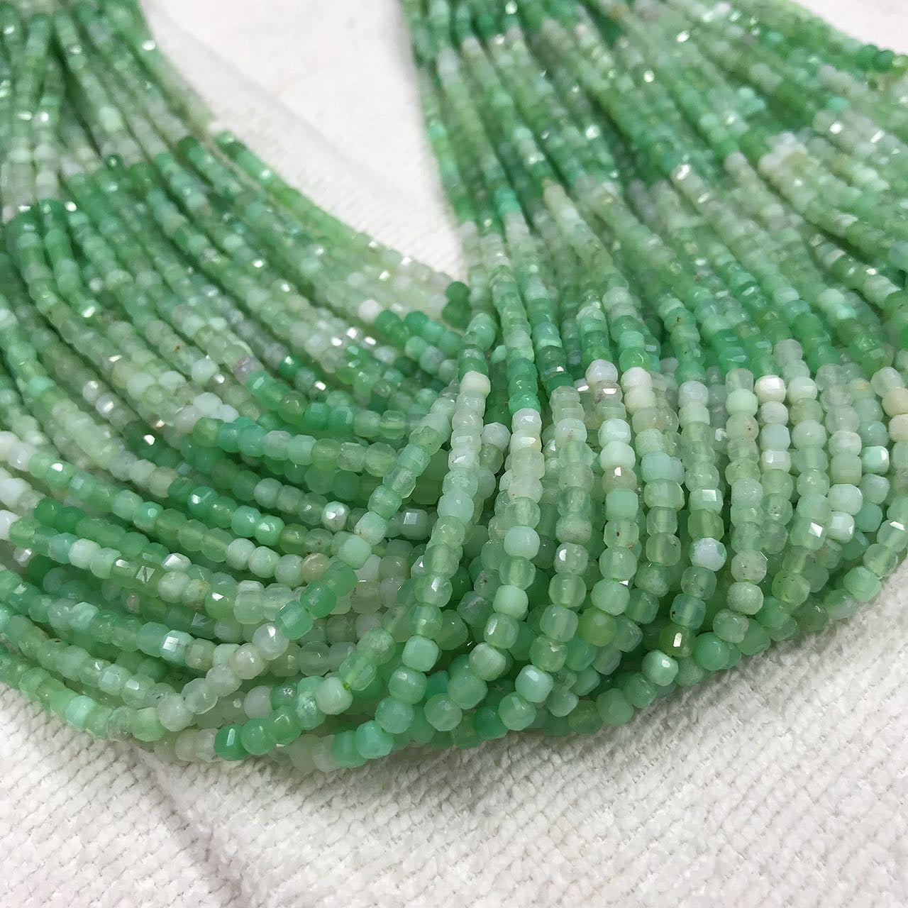 3.5Mm Assorted Faceted Australian Jade Chrysoprase Bead Strands Diy Jewelry Project