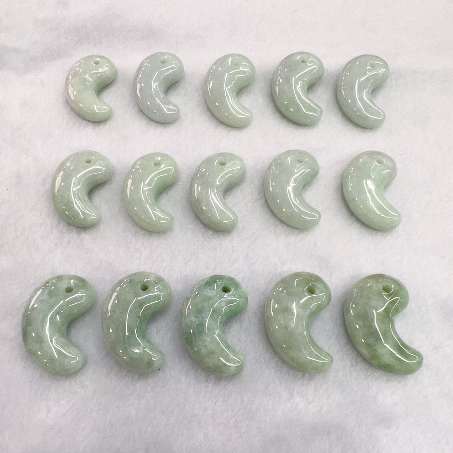 Genuine Jadeite Magatama Charm Pendant For Diy Jewelry Project