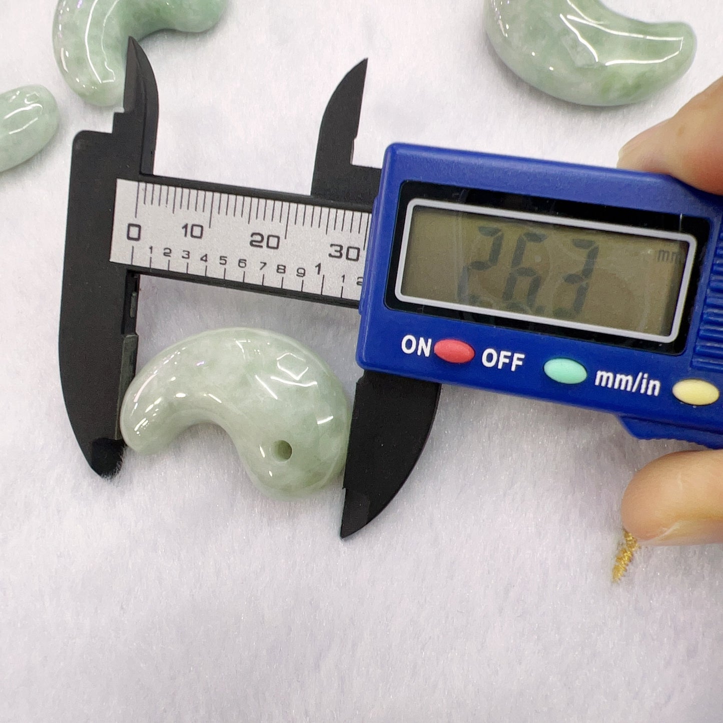 Genuine Jadeite Magatama Charm Pendant For Diy Jewelry Project
