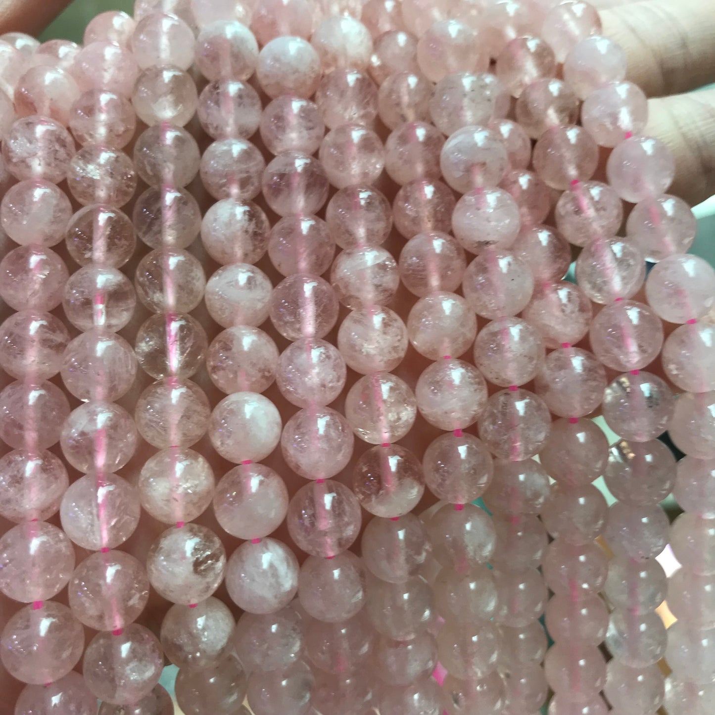 8Mm Natural Pink Morganite Round Bead Strands Diy Jewelry Making Supply