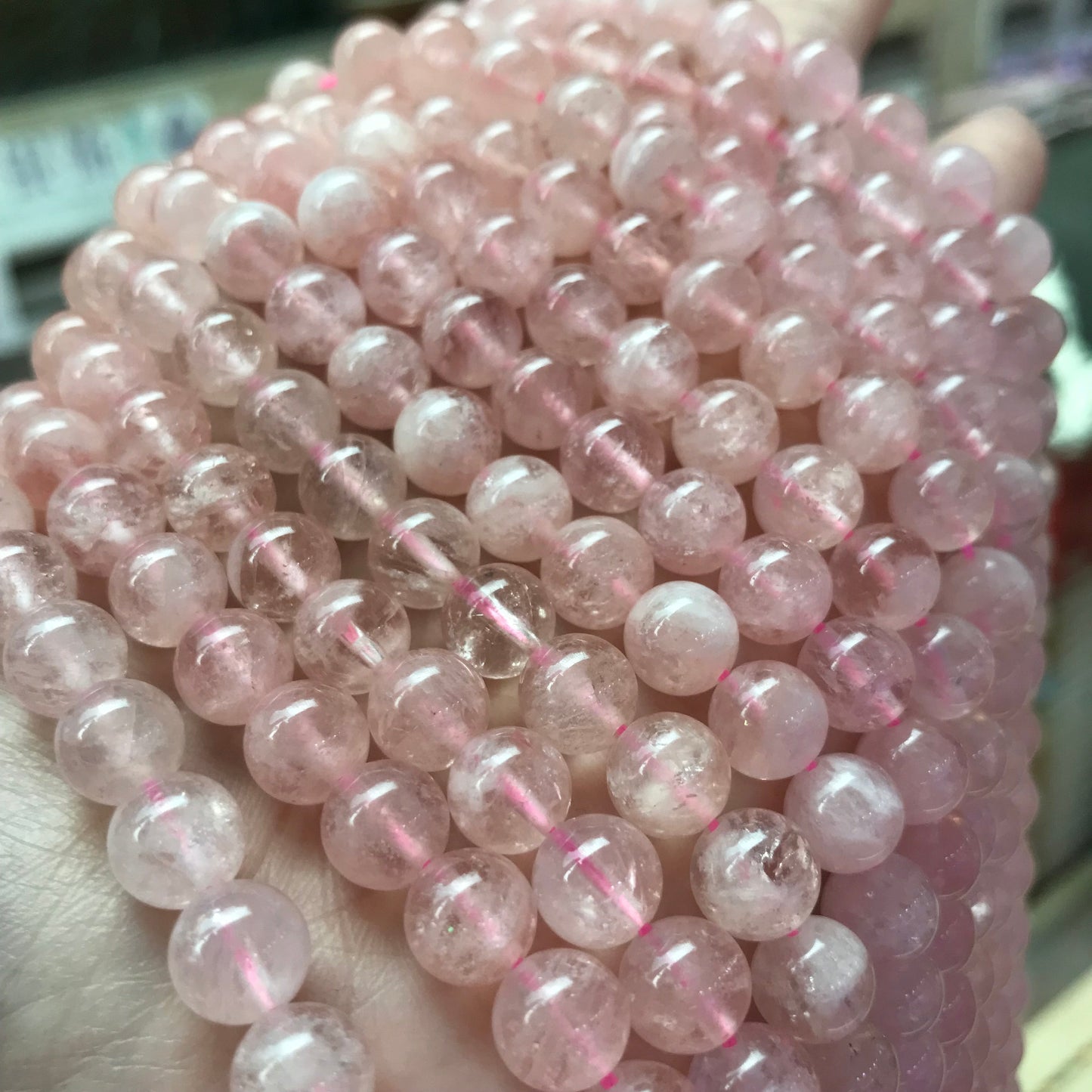 8Mm Natural Pink Morganite Round Bead Strands Diy Jewelry Making Supply
