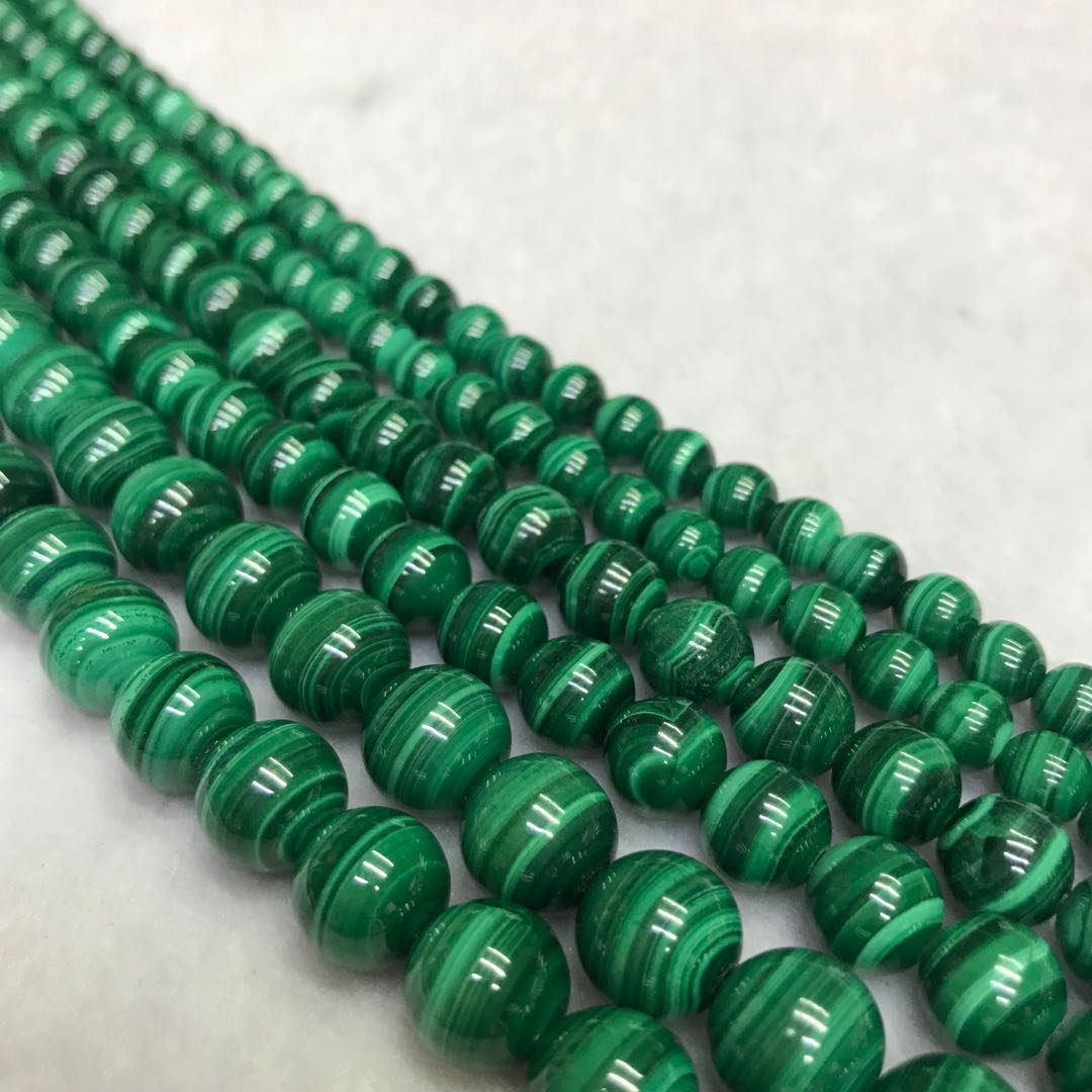 4-10Mm Top Quality Natural Malachite Bead Strands Diy Jewelry Supply