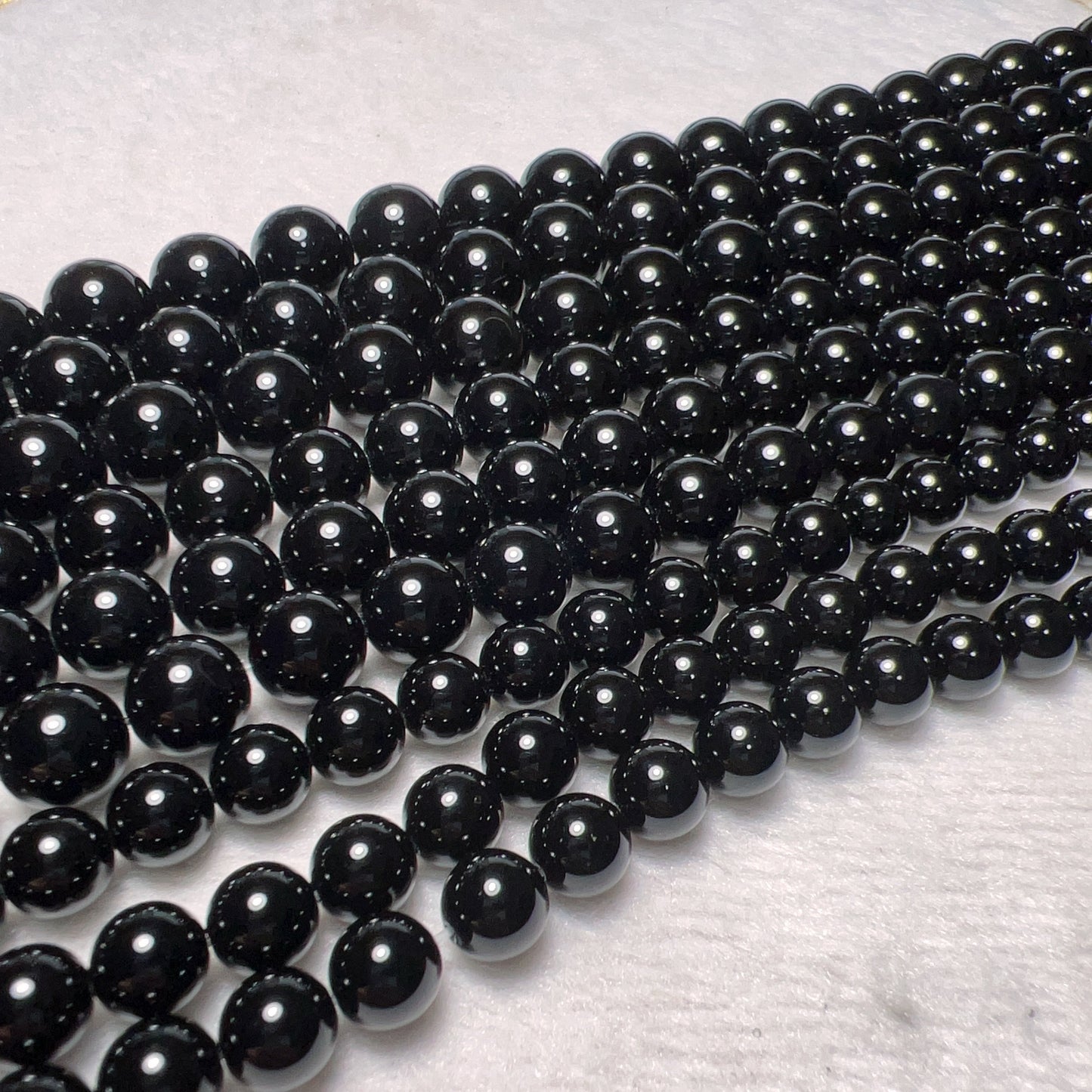 4-12Mm Heat-Treated Black Onyx Round Bead Strands For Diy Jewelry Project