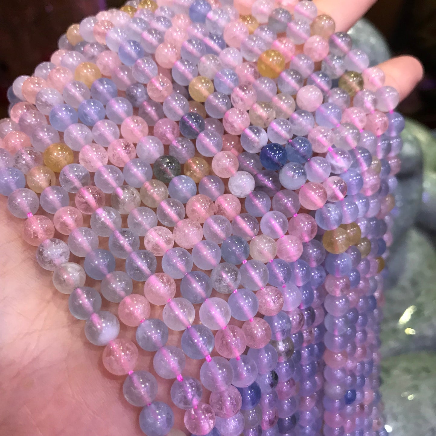 6Mm Natural Morganite High Quality Round Bead Strands Diy Jewelry Findings