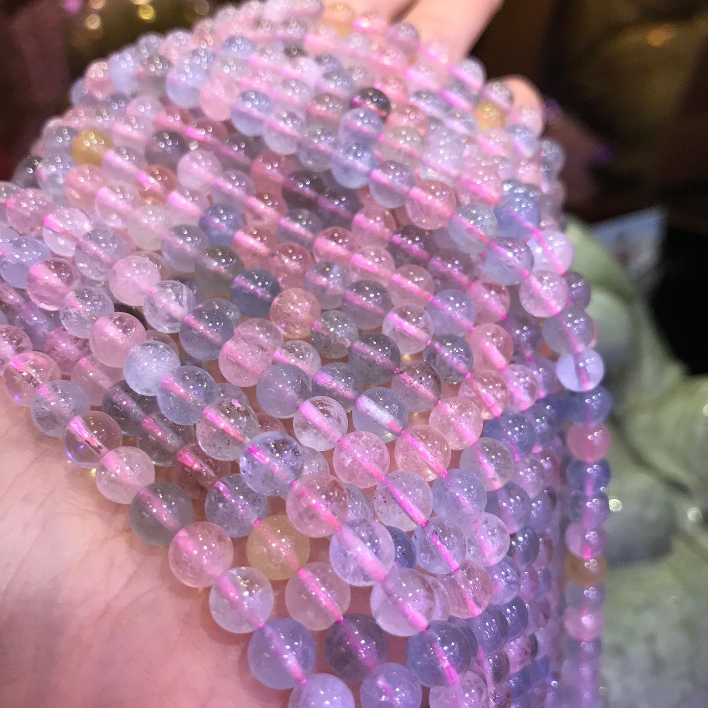 6Mm Natural Morganite High Clarity Round Bead Strands Diy Jewelry Findings