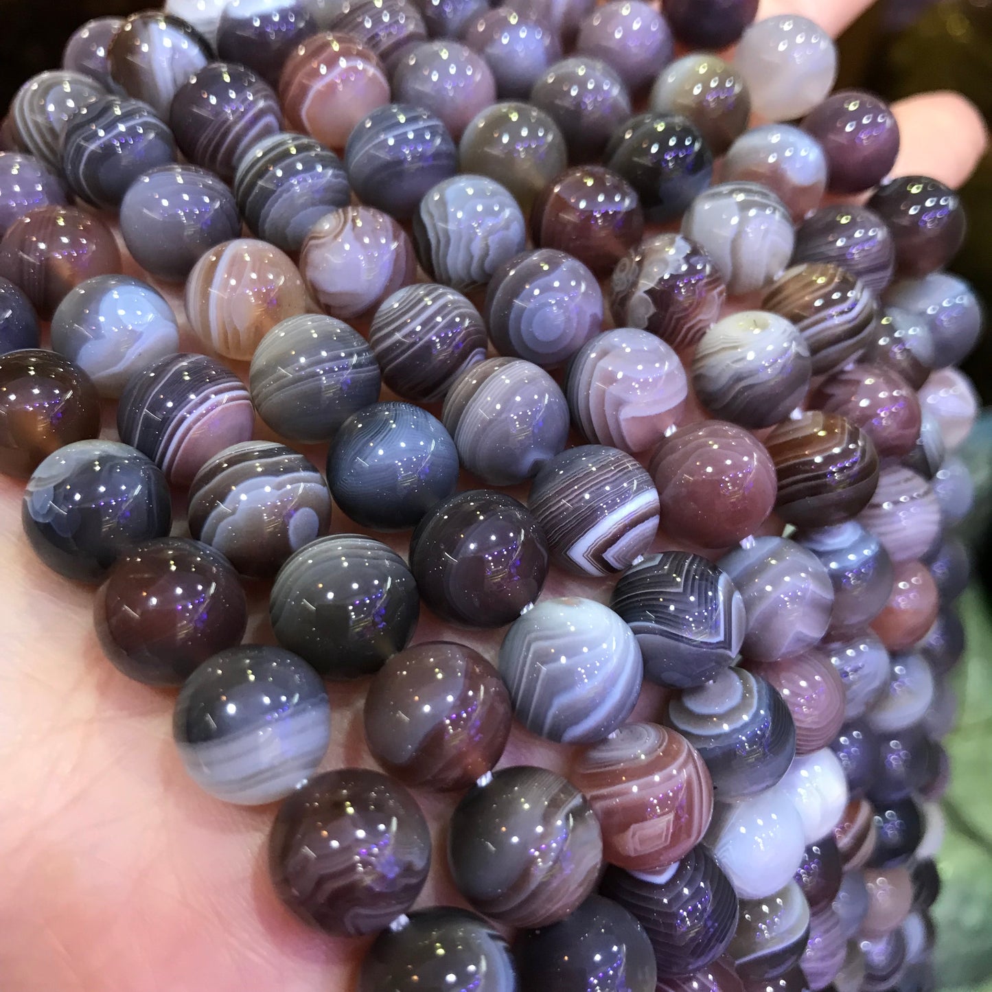 10Mm Top-Quality Natural Botswana Agate Round Bead Strands For Diy Jewelry Project