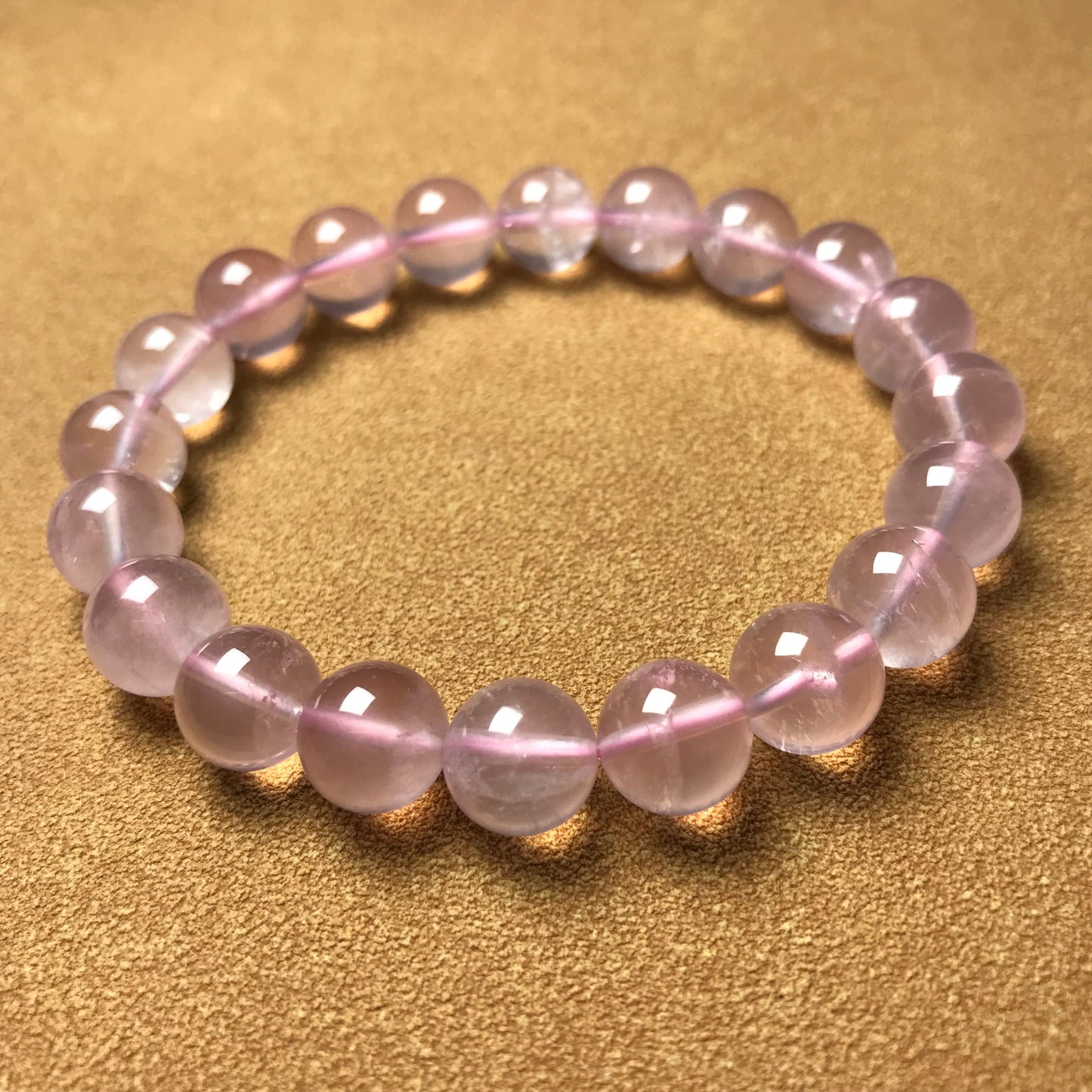 Natural Pink Rose Quartz Bracelet 10Mm | Mozambique Gemstone | Heart Chakra Love Healing Jewelry