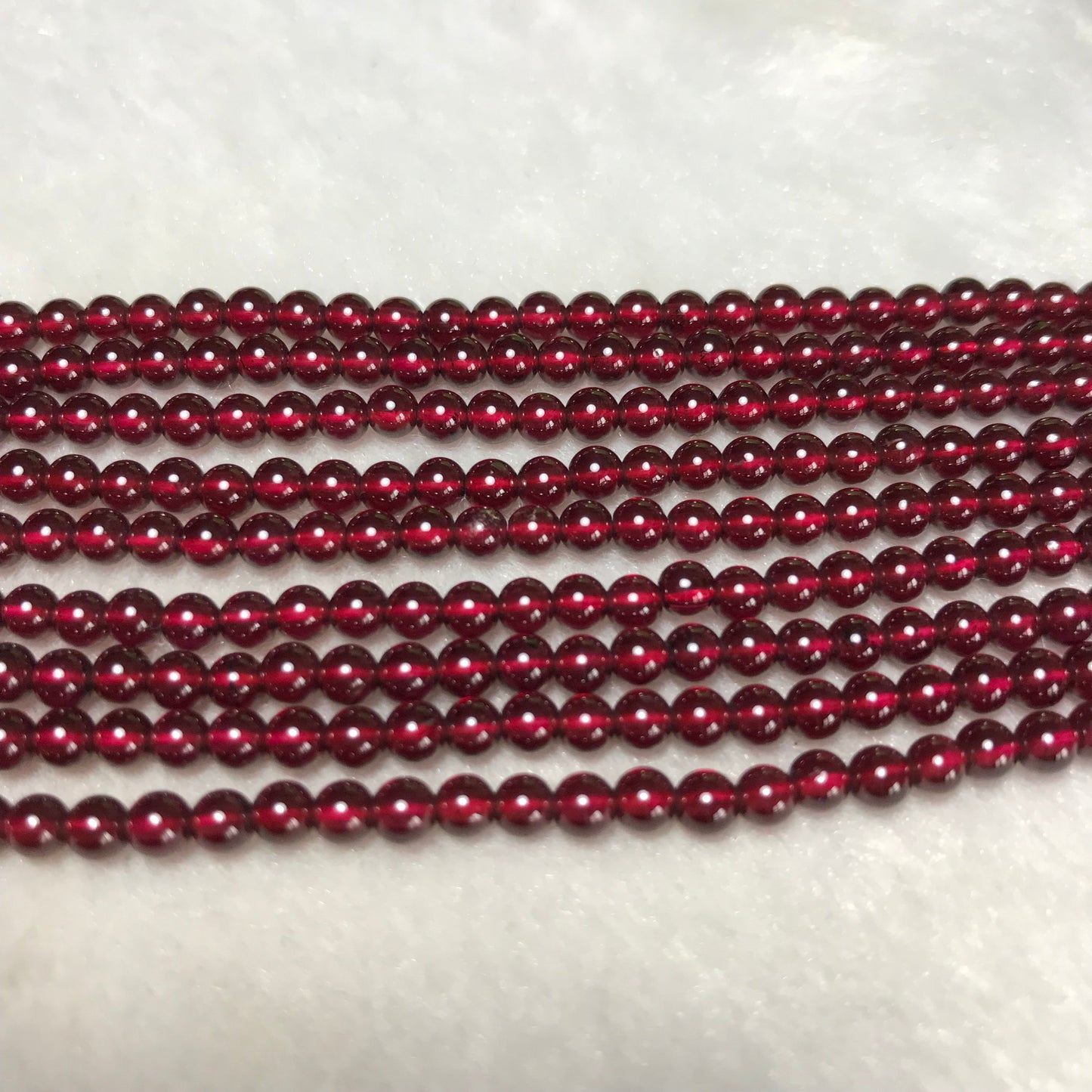3.5Mm Natural Almandine Red Garnet High-Quality Small Bead Strands