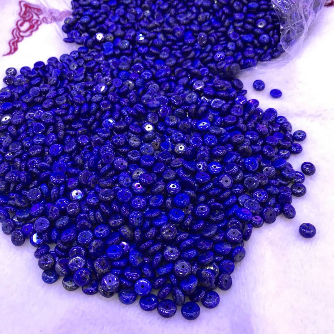4X8Mm Natural Lapis Lazuli Disc Spacers For Diy Jewelry Project