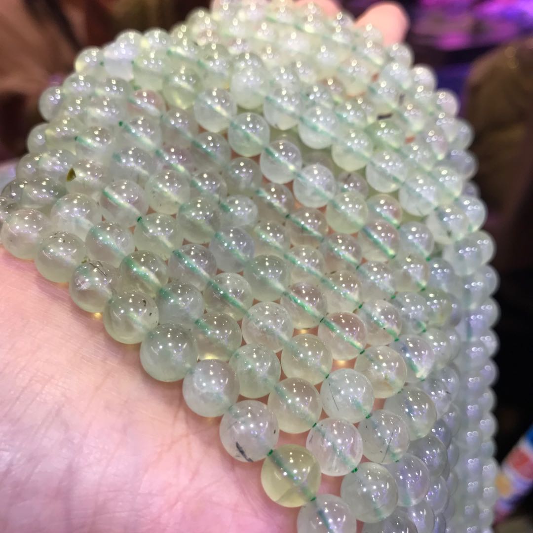 8Mm Natural Prehnite Round Bead Strands For Diy Jewelry Project