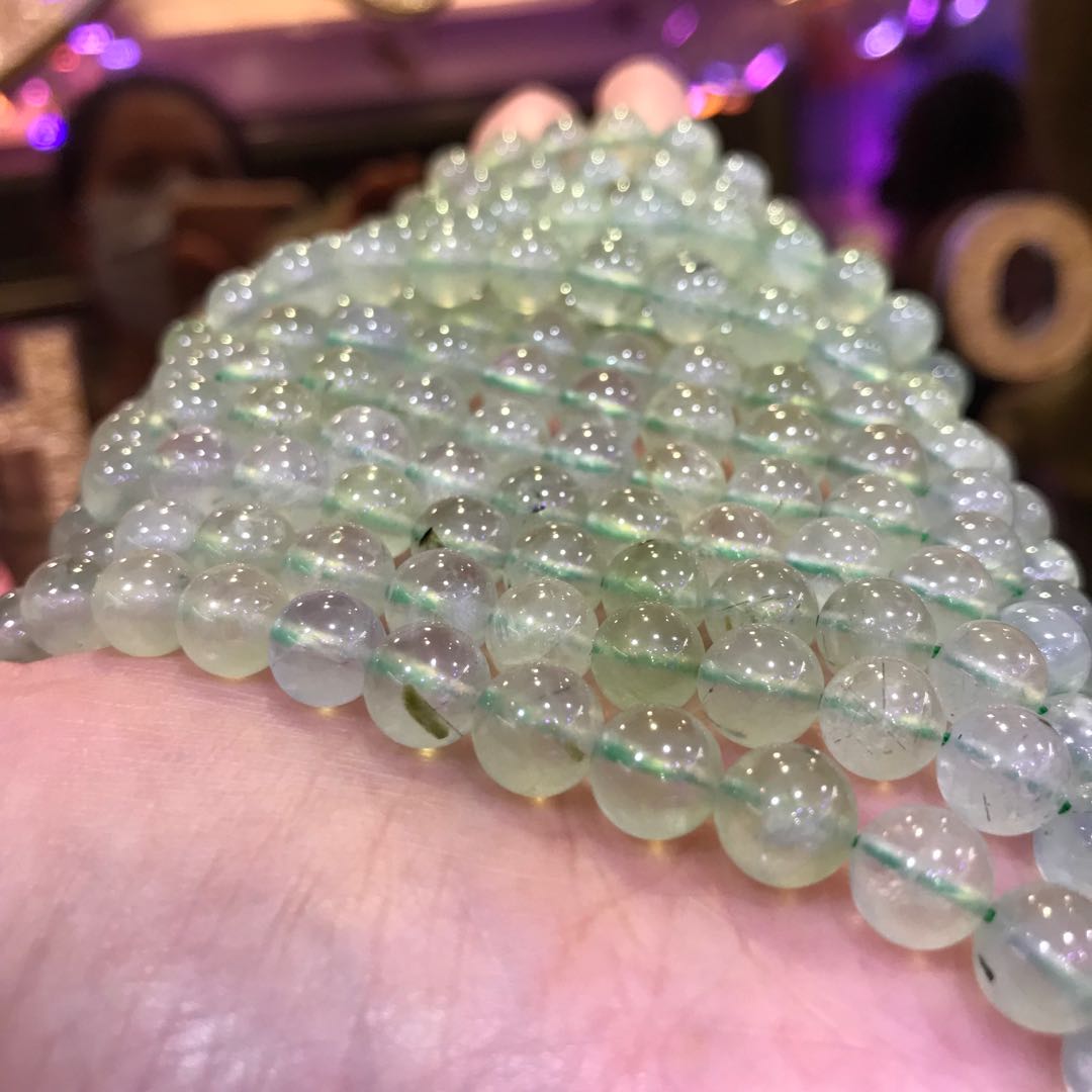 8Mm Natural Prehnite Round Bead Strands For Diy Jewelry Project