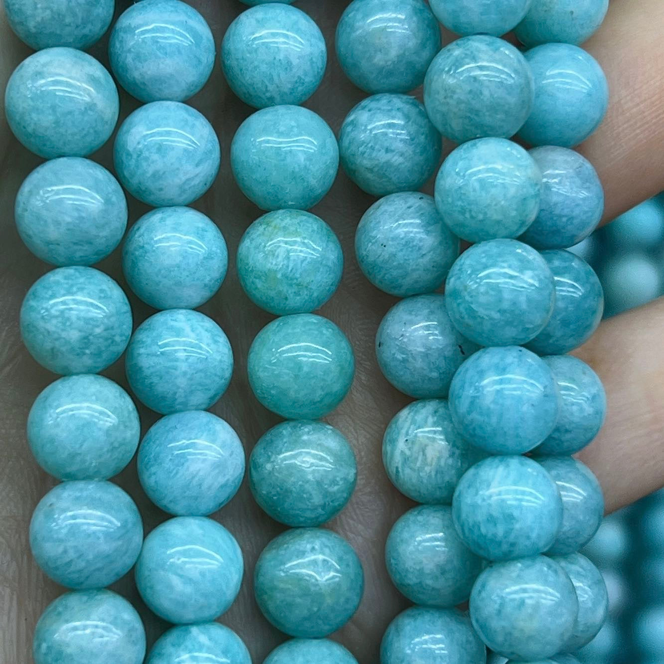8Mm Natural Old Mine Amazonite Bead Strands Diy Jewelry Project