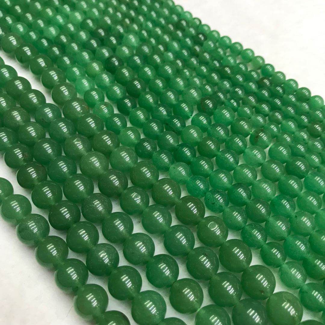 Natural High-Quality Green Aventurine Round Bead Strands For Jewelry Making