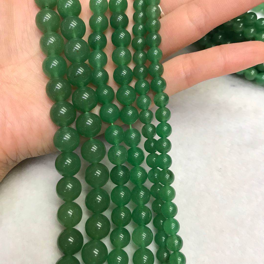 Natural High-Quality Green Aventurine Round Bead Strands For Jewelry Making