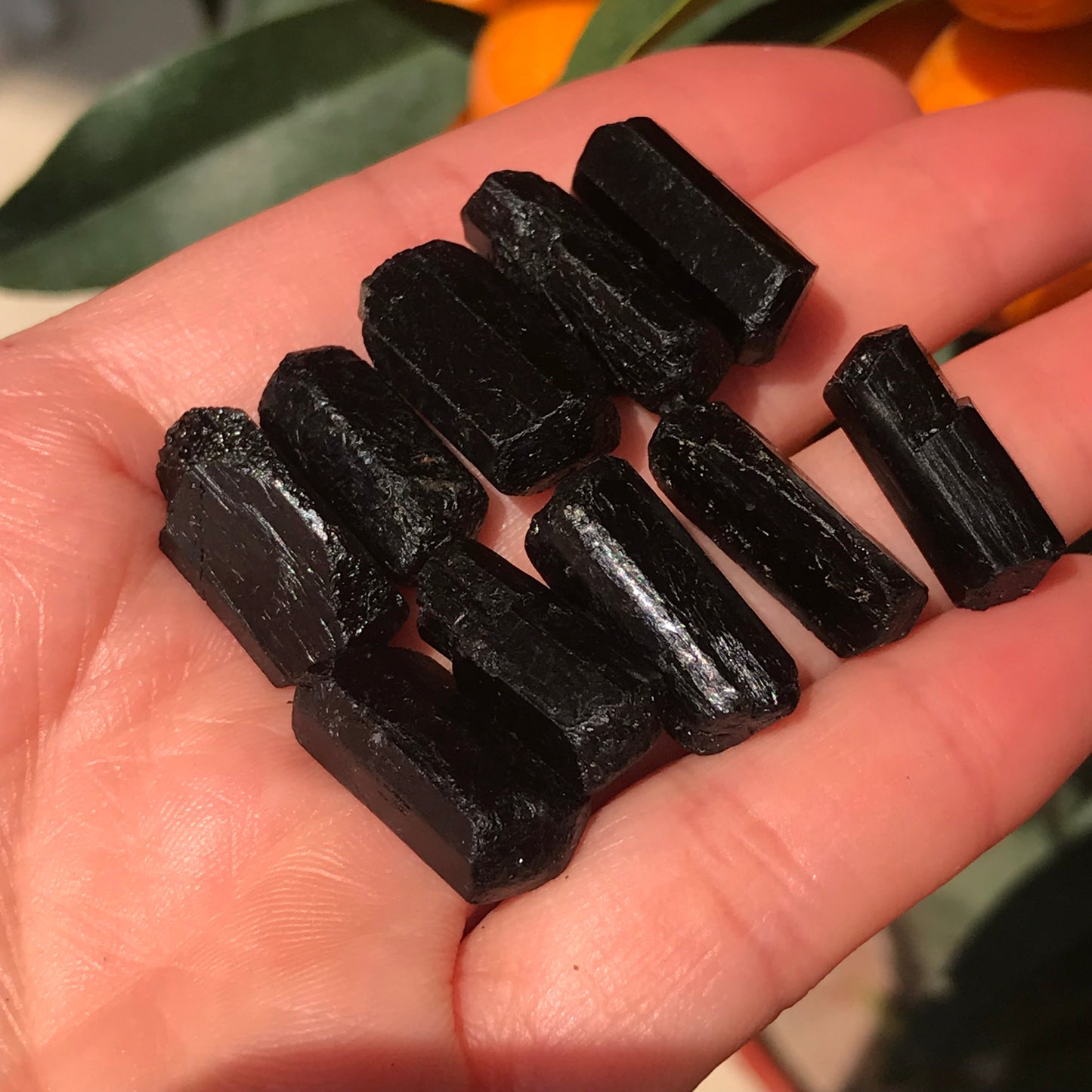 Set Of 5 Top Grade Black Tourmaline Pocket Raw Stone | Reiki Healing Protection Crystals | 1St Root Chakra Remove Negativity