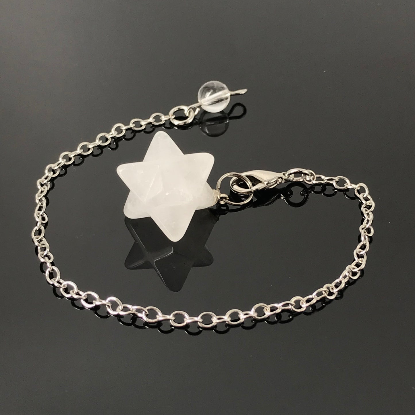 Handmade Merkaba Pendulum | Amethyst, Clear Quartz For Crown Chakra Healing | Unique Spiritual Pendant