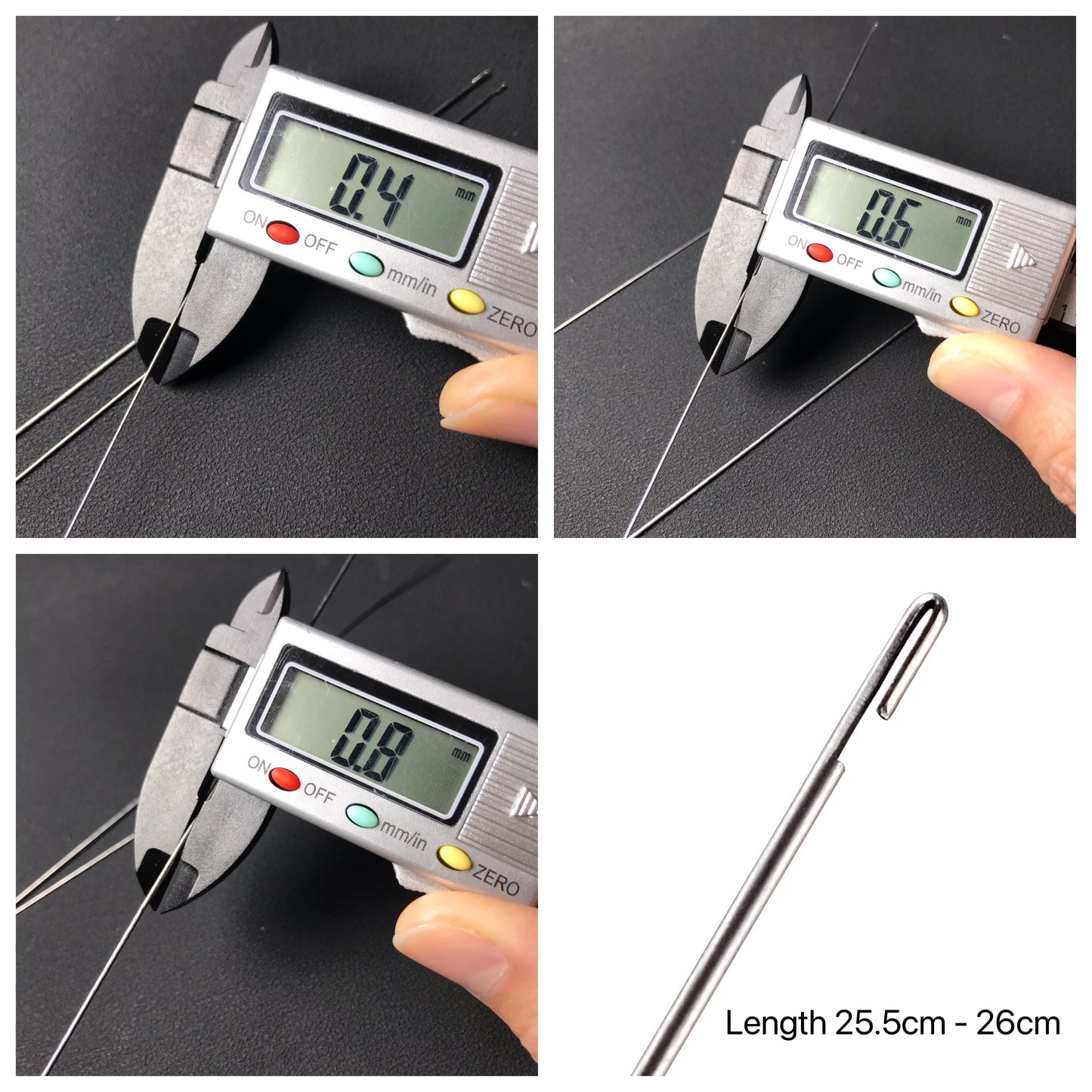 Beaded Needles With Hocks One Set Of 0.4Mm 0.6Mm 0.8Mm Diy Jewelry Tool