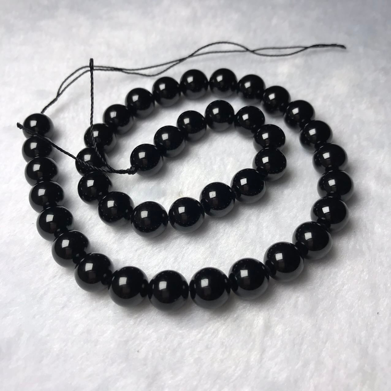 Premium Natural Black Tourmaline Round Bead Strands (6Mm – 10Mm) For Diy Jewelry Making