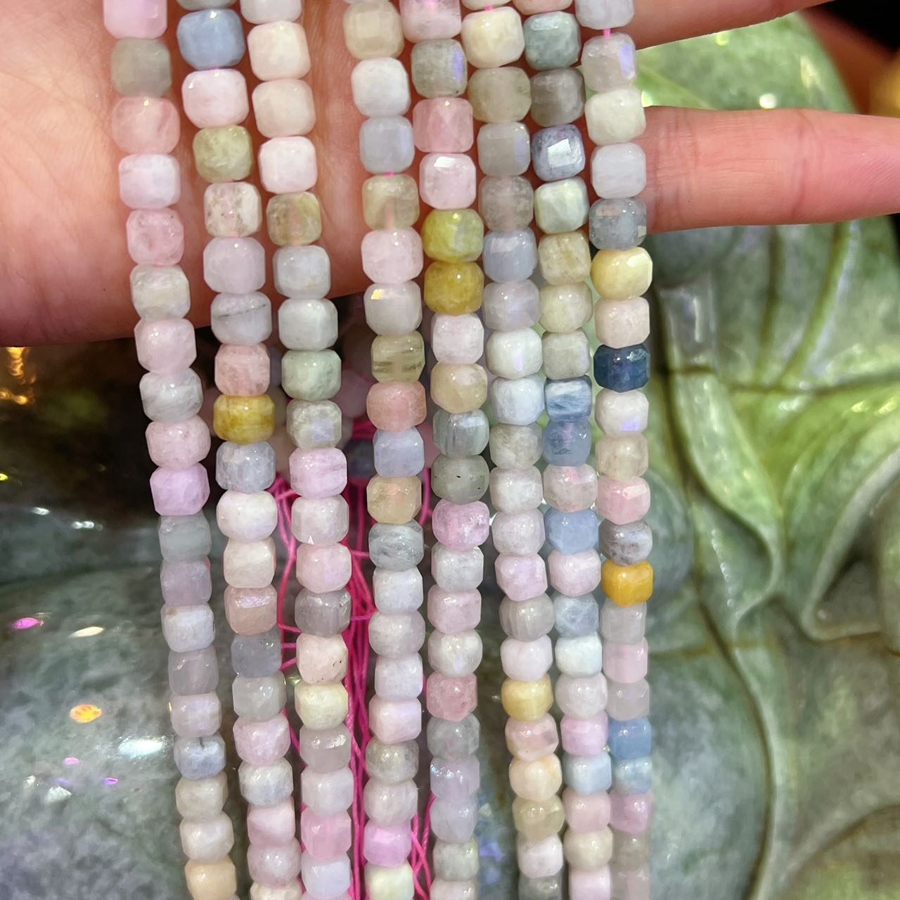 6X6Mm Natural Morganite Faceted Cube Bead Diy Strands Zh-Morcufa6T48