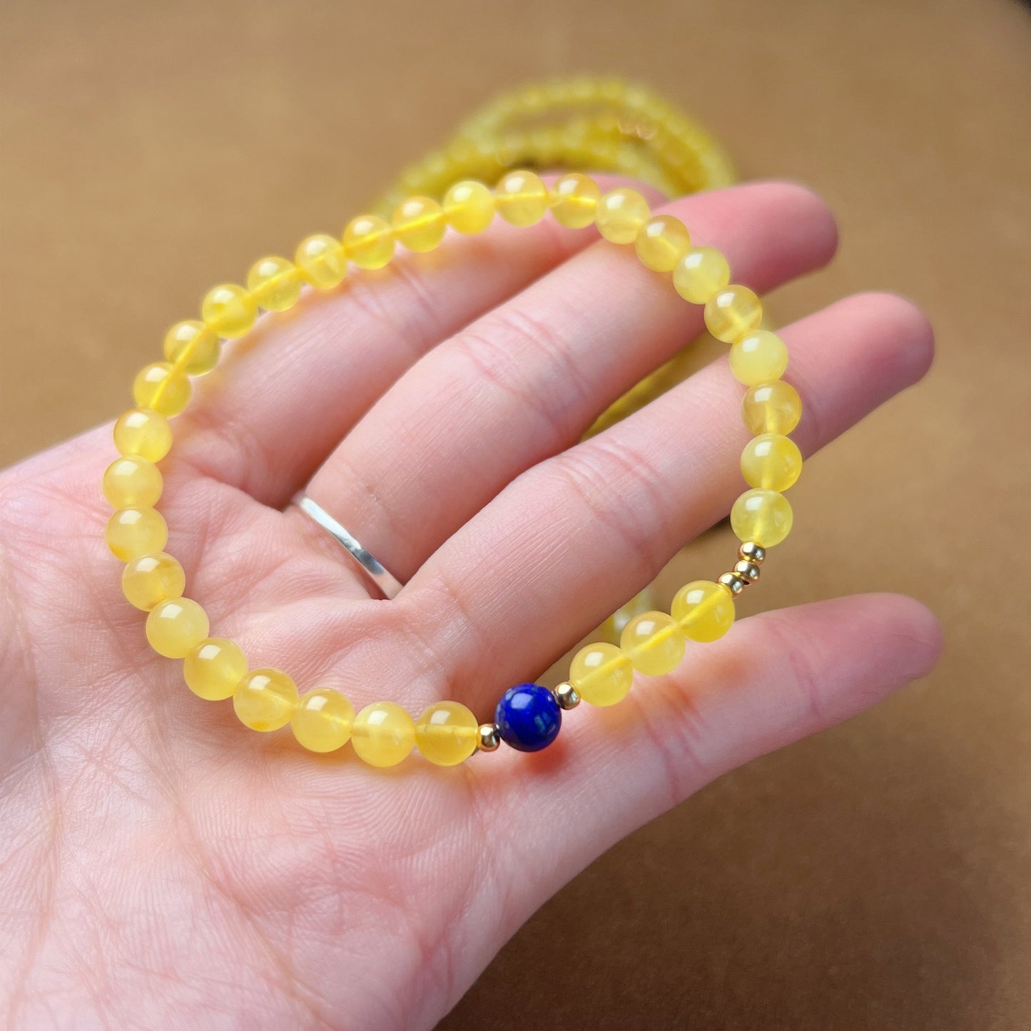 Genuine Amber Bracelet With Mini Pixiu Pendant | Lucky Stone Of Aries Gemini Leo Virgo | One Of A Kind Jewelry