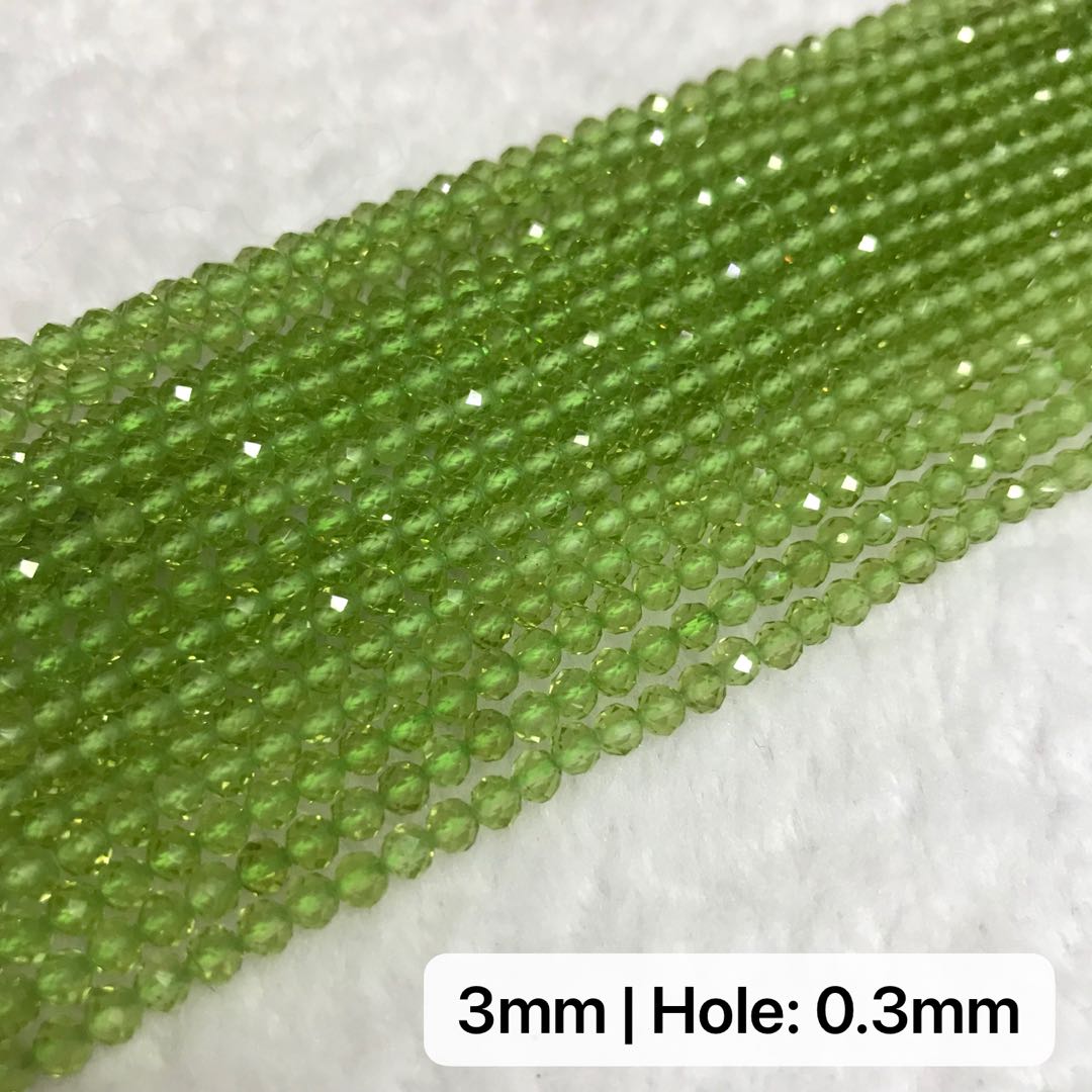 3Mm Natural High Quality Peridot Faceted Bead Strands Diy Jewelry Project
