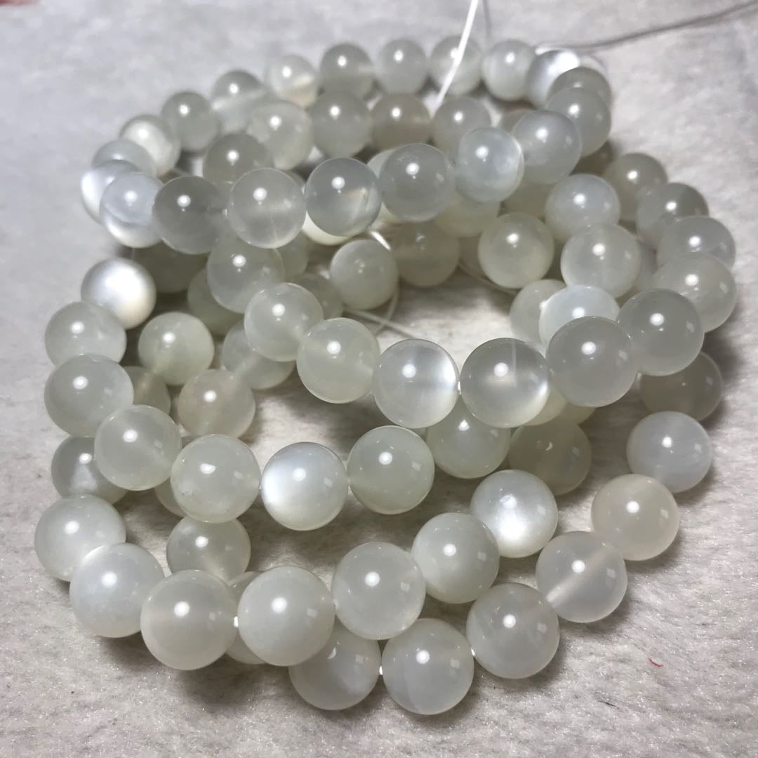 10Mm High-Quality Strong Flash White Moonstone Beaded Bracelets Ya-Whmsg210