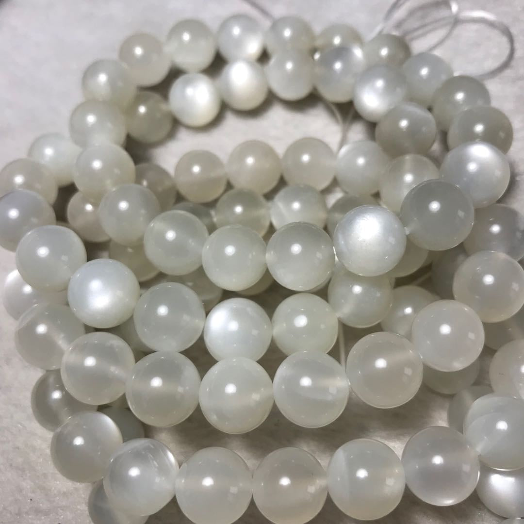 10Mm High-Quality Strong Flash White Moonstone Beaded Bracelets Ya-Whmsg210