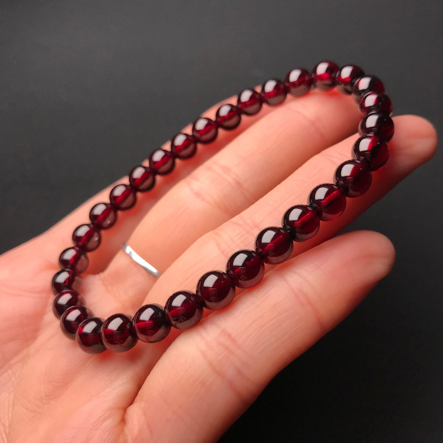 6Mm Protection Red Garnet Crystal Bracelet | Root Chakra Healing Stone Jewelry