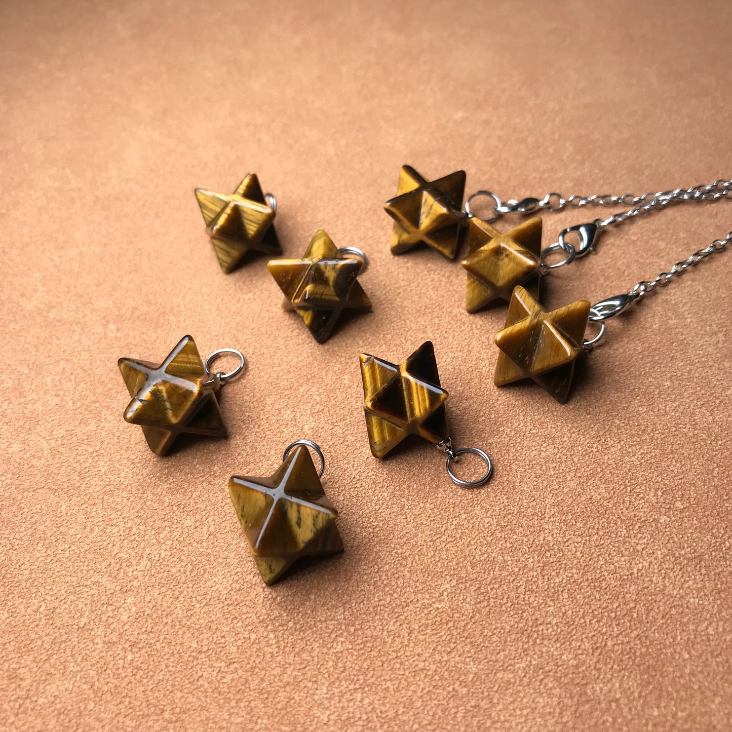 Handmade Merkaba Pendulum | Brown Tiger Eye Stone Of Courage Solar Plexus Chakra Healing