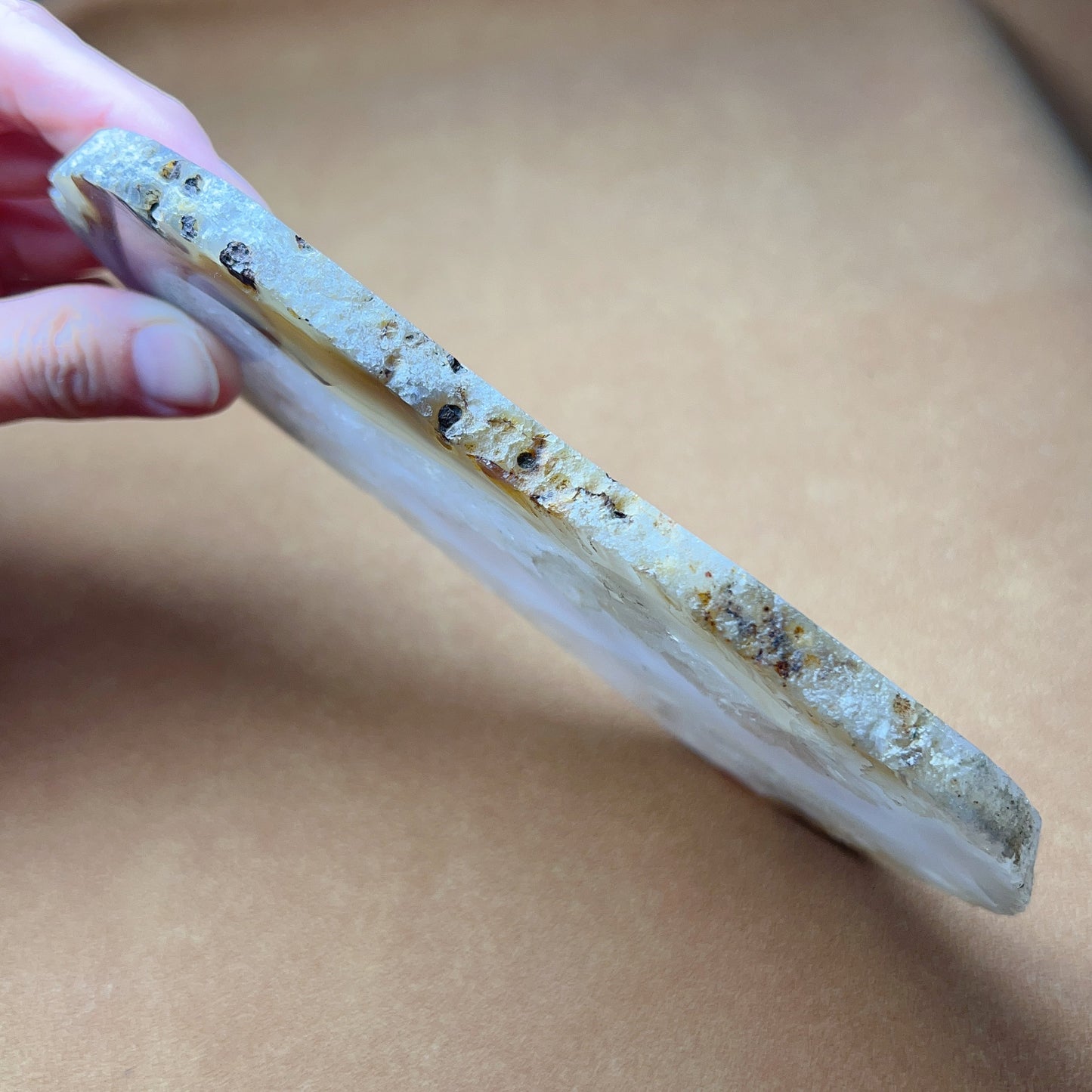 Genuine Agate Geode Slice From Brazil With Crystal Clusters For Home Decor