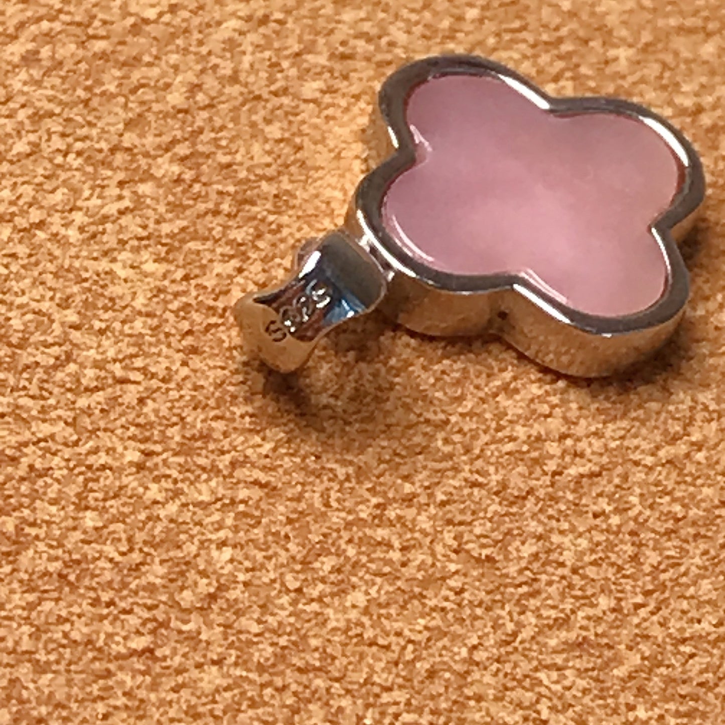 Best Color Solid Pink Opal Pendant Necklace| Hand-Cut Four Leaf Clover Lucky Pendant With Sterling Silver
