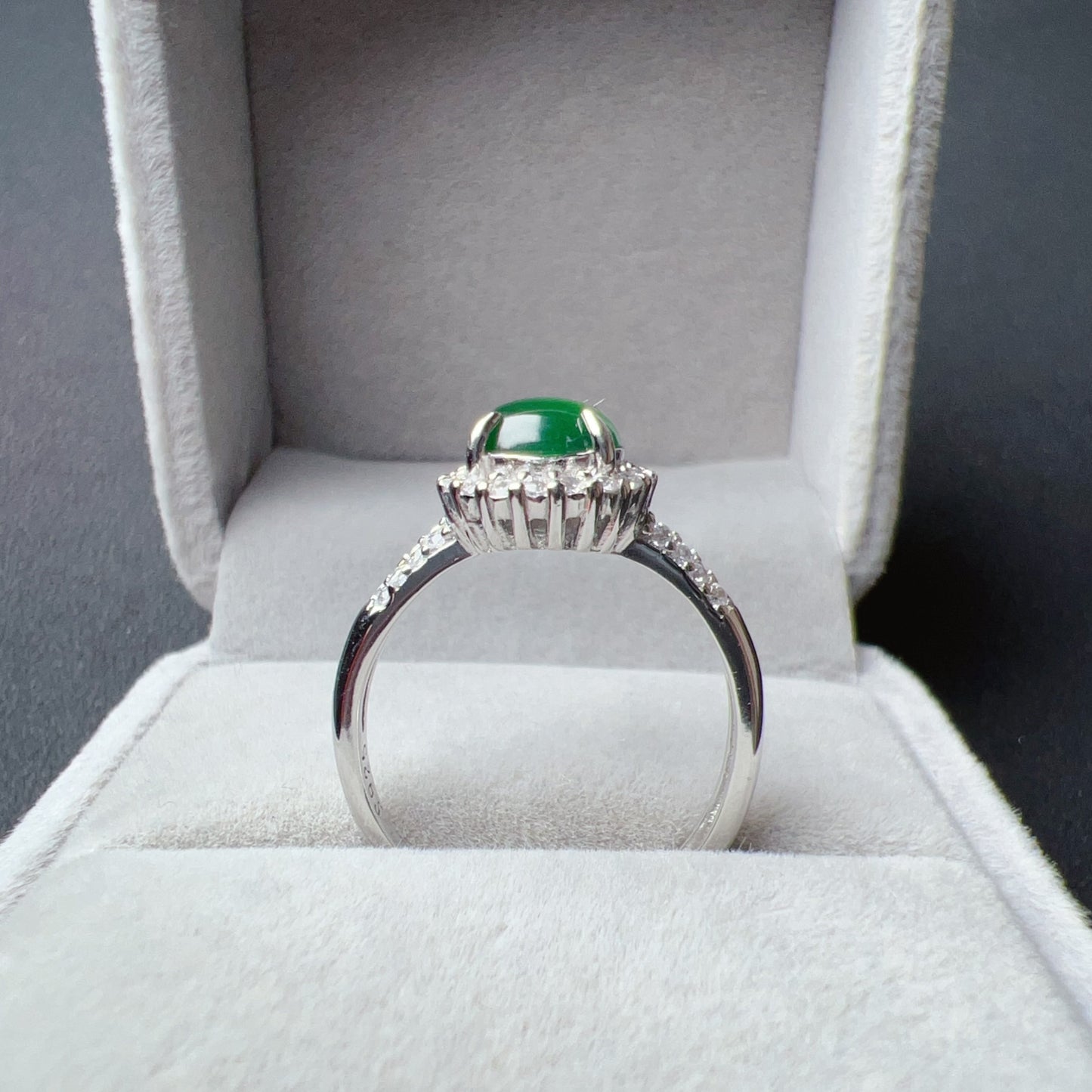 Best Royal Green Natural Jadeite Ring Handmade With 925 Sterling Silver And Zirconia | One Of A Kind Fashion Jewelry