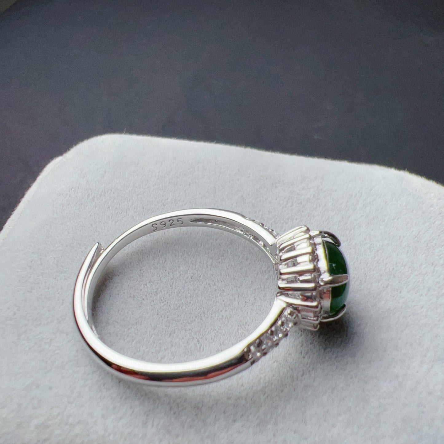 Best Royal Green Natural Jadeite Ring Handmade With 925 Sterling Silver And Zirconia | One Of A Kind Fashion Jewelry