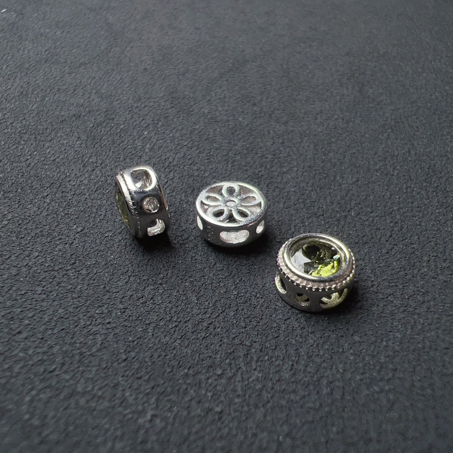 Handmade Faceted Round Moldavite Pandora’S Box Charm Pendant With 925 Sterling Silver
