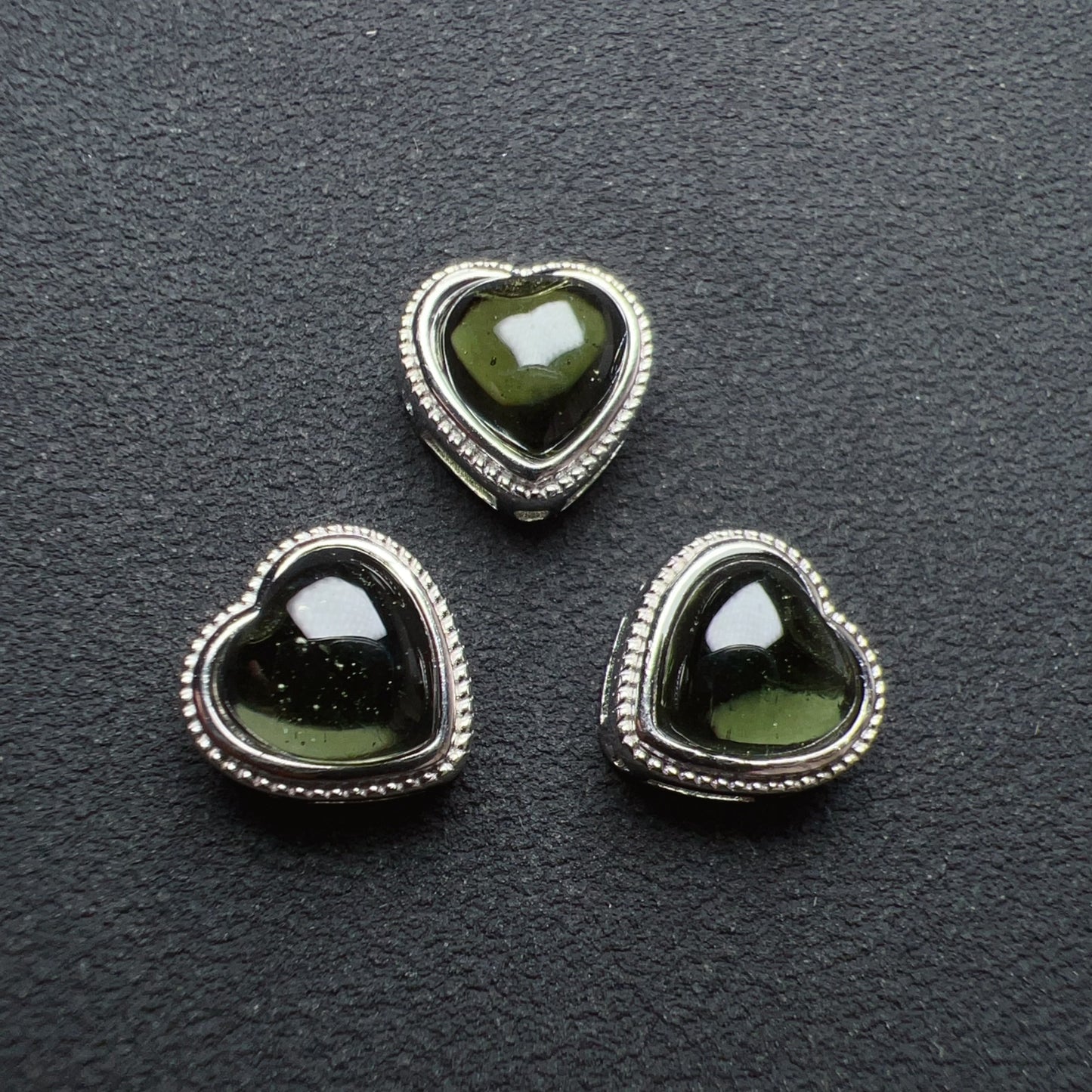 Cute Part – Handmade Heart Shape Moldavite Pandora’S Box Charm Pendant With 925 Sterling Silver