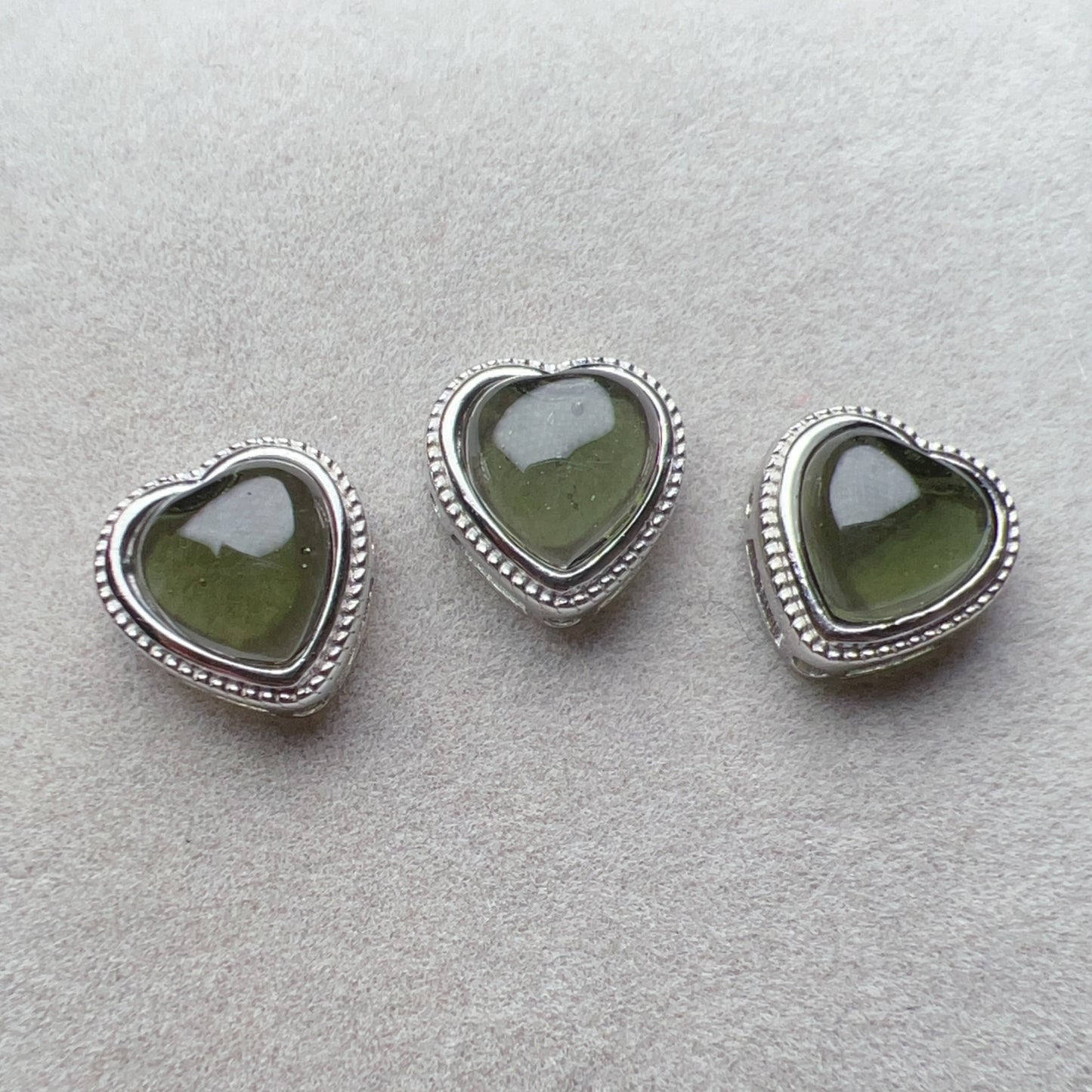 Cute Part – Handmade Heart Shape Moldavite Pandora’S Box Charm Pendant With 925 Sterling Silver