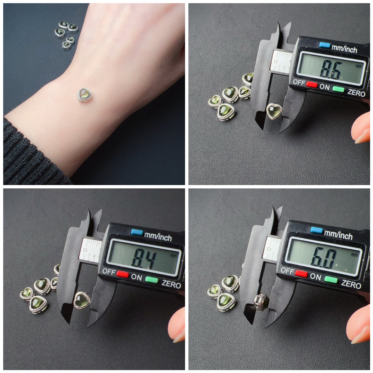 Cute Part – Handmade Heart Shape Moldavite Pandora’S Box Charm Pendant With 925 Sterling Silver