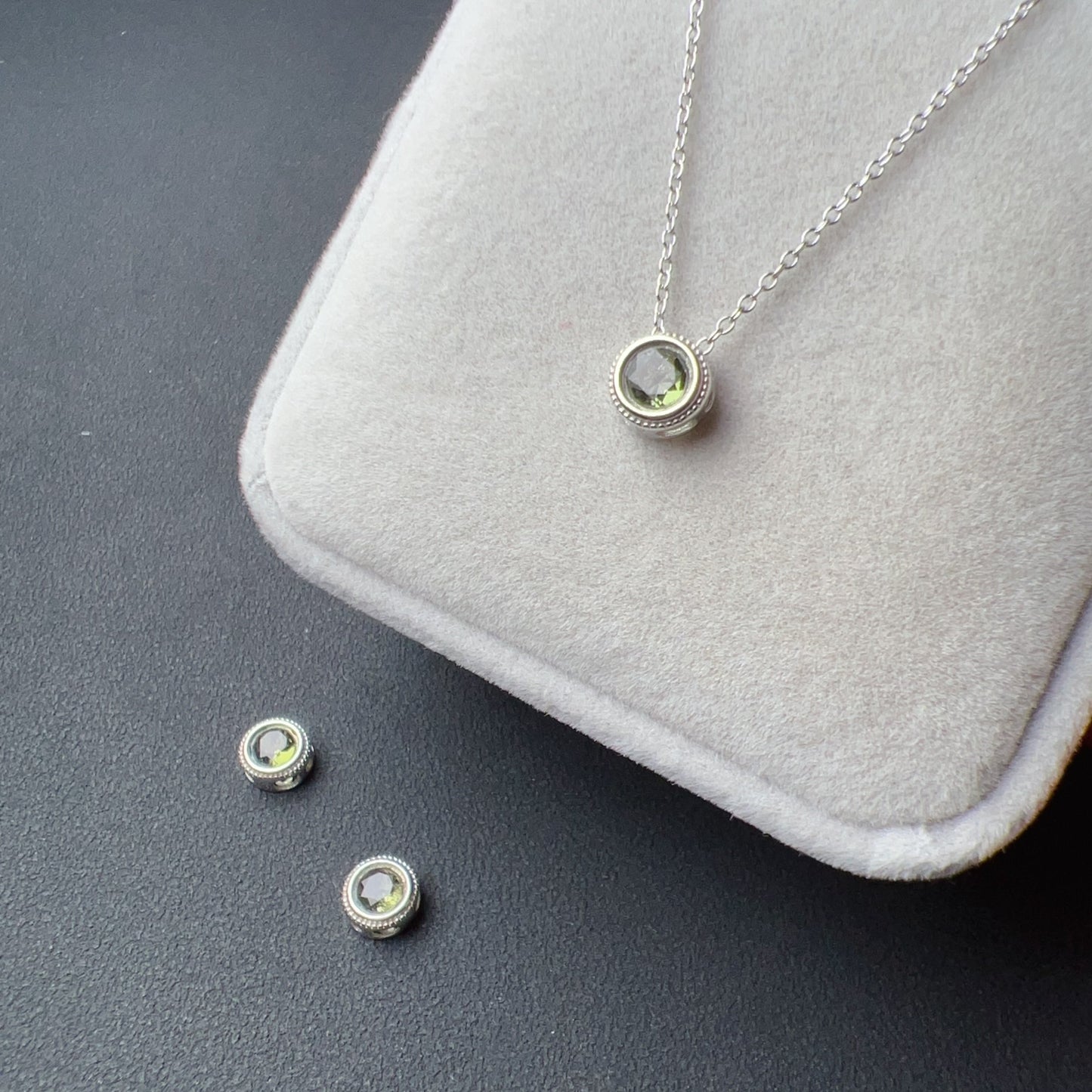 Handmade Faceted Round Moldavite Pandora’S Box Charm Pendant With 925 Sterling Silver