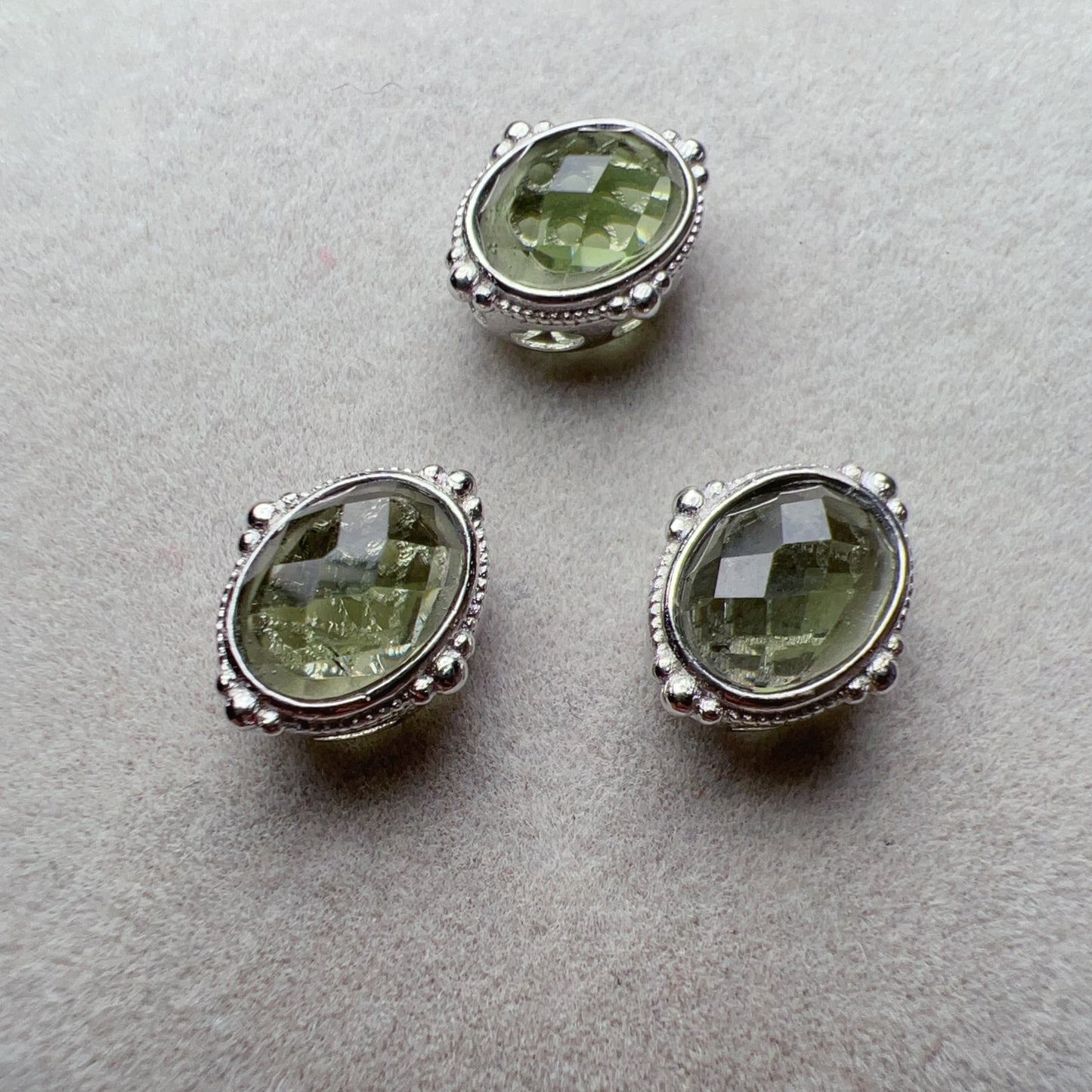 Handmade Faceted Oval Moldavite Pandora’S Box Charm Pendant With 925 Sterling Silver