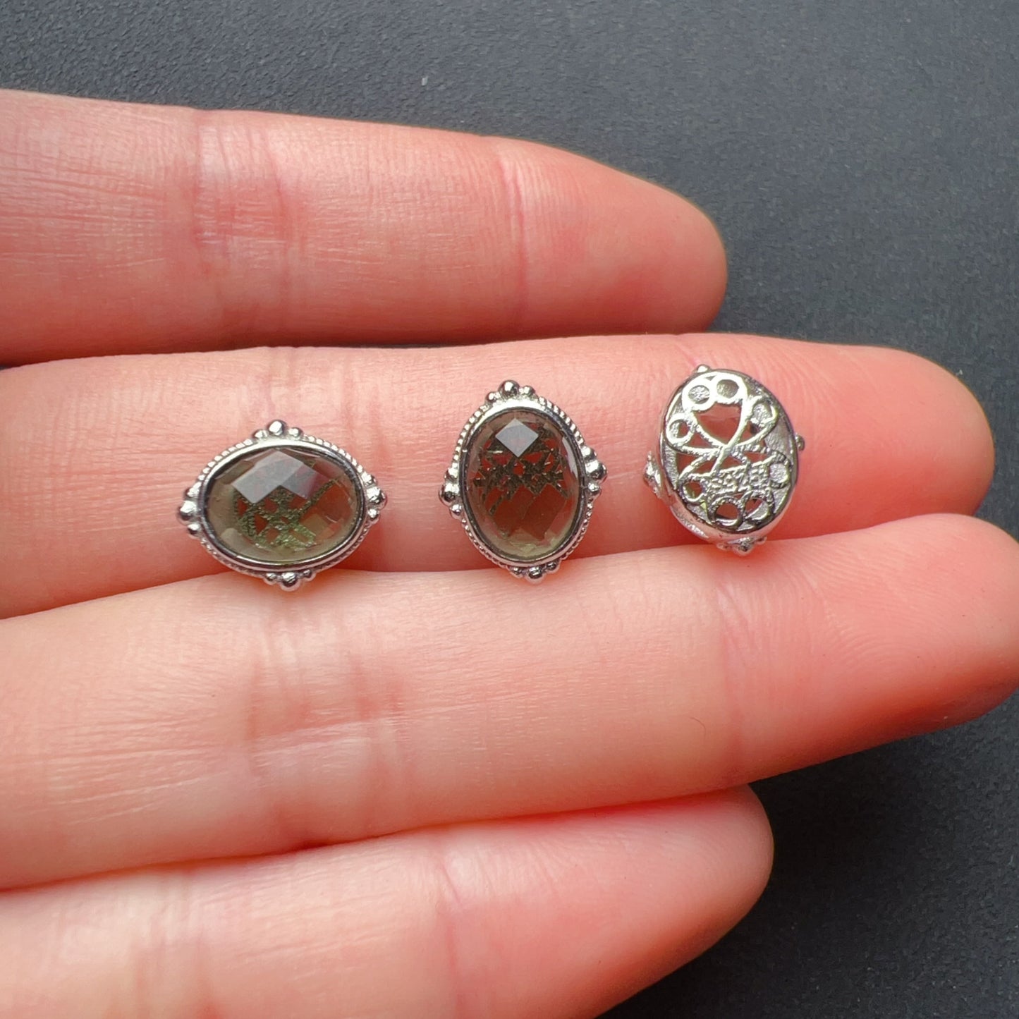 Handmade Faceted Oval Moldavite Pandora’S Box Charm Pendant With 925 Sterling Silver