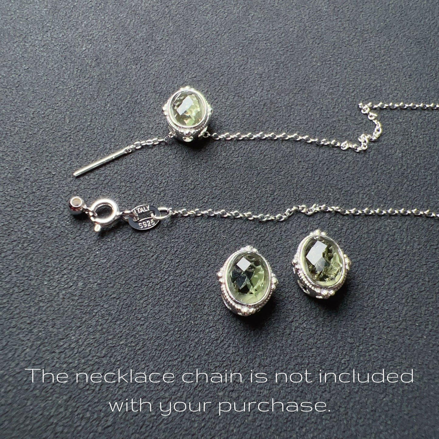 Handmade Faceted Oval Moldavite Pandora’S Box Charm Pendant With 925 Sterling Silver