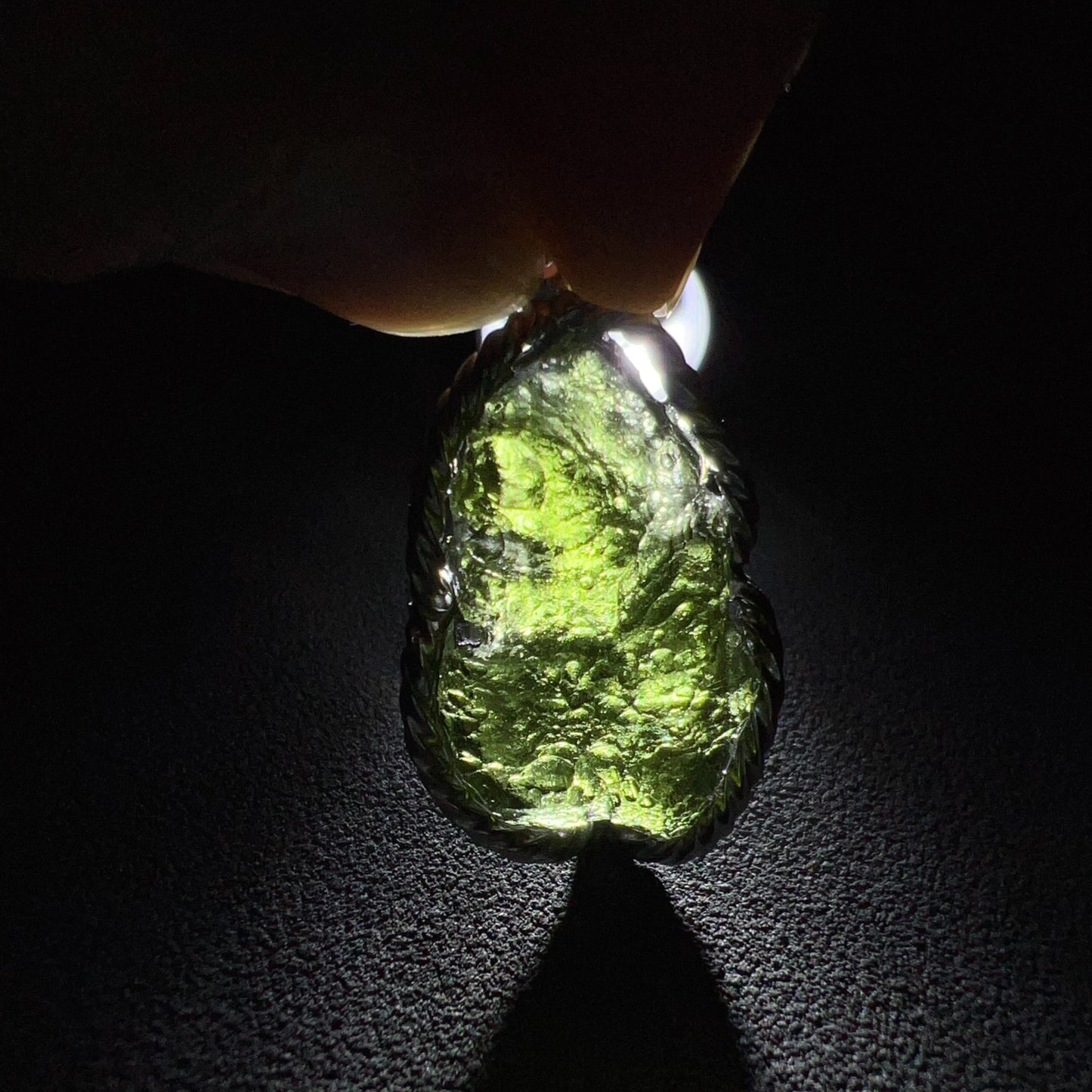 Best Green Color 8.4G Moldavite Raw Stone Pendant Necklace | High-Frequency Heart Chakra Healing Stone