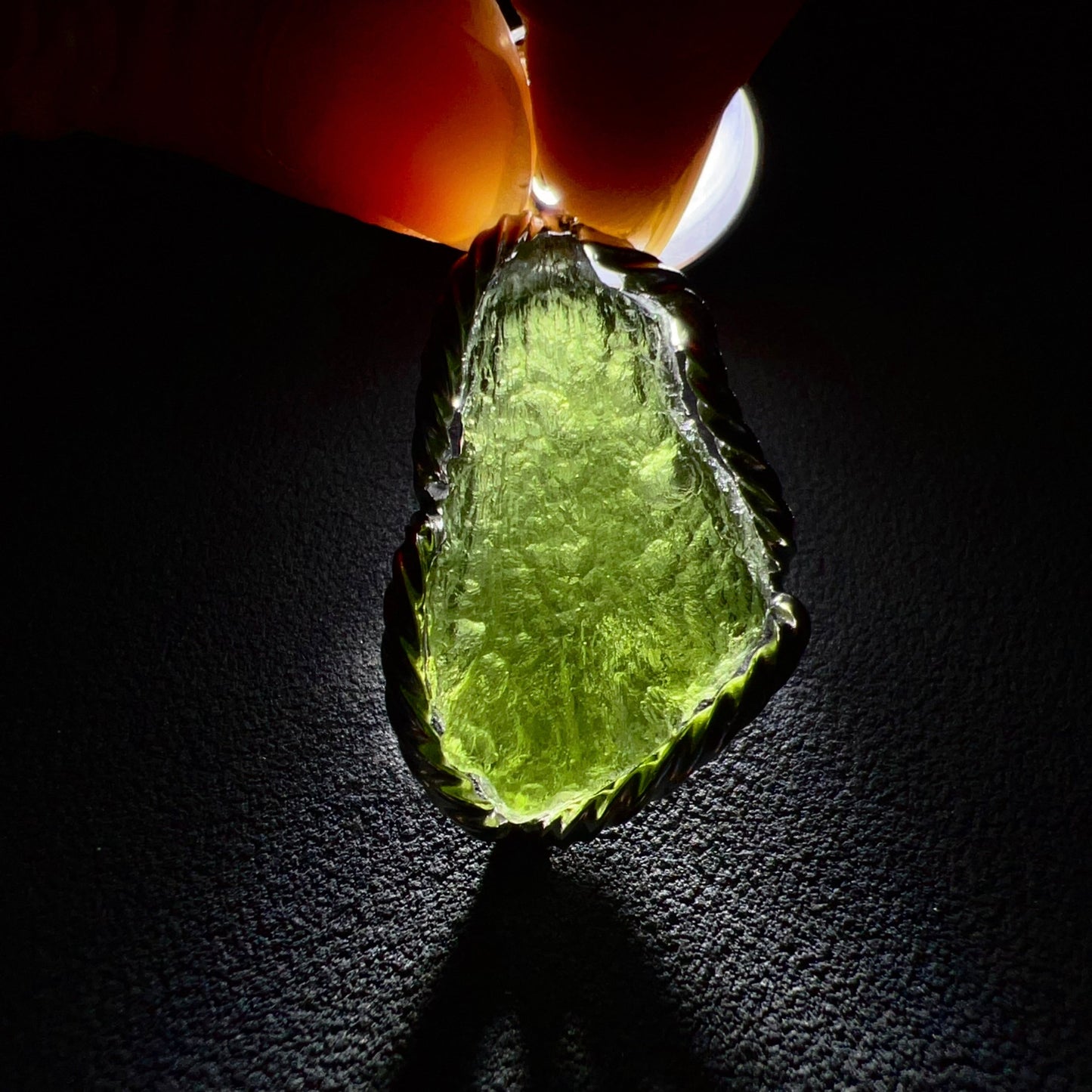 Best Green Color 8.7G Moldavite Raw Stone Pendant Necklace | Rare High-Frequency Heart Chakra Healing Stone